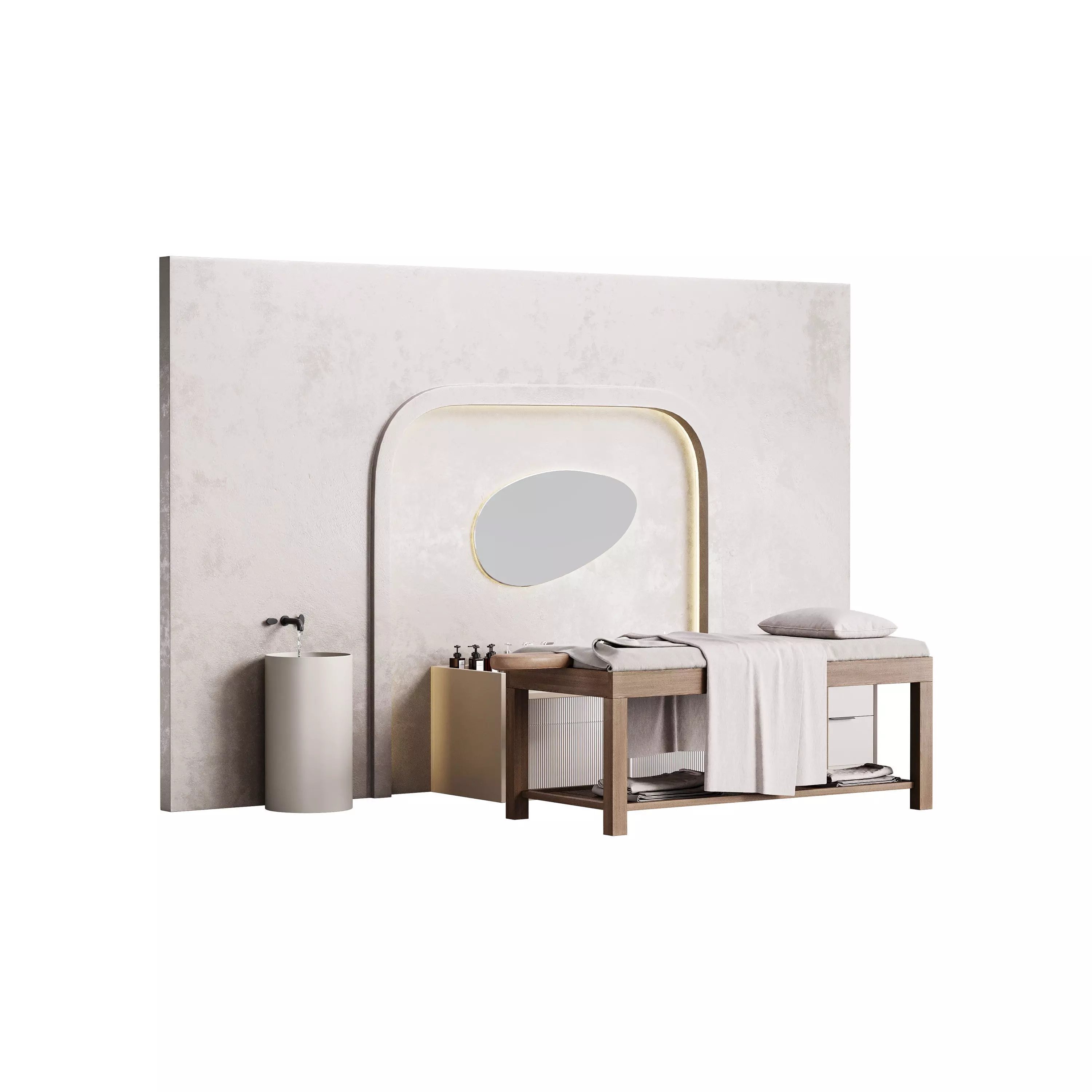 Modern spa and accessories 3D model_0