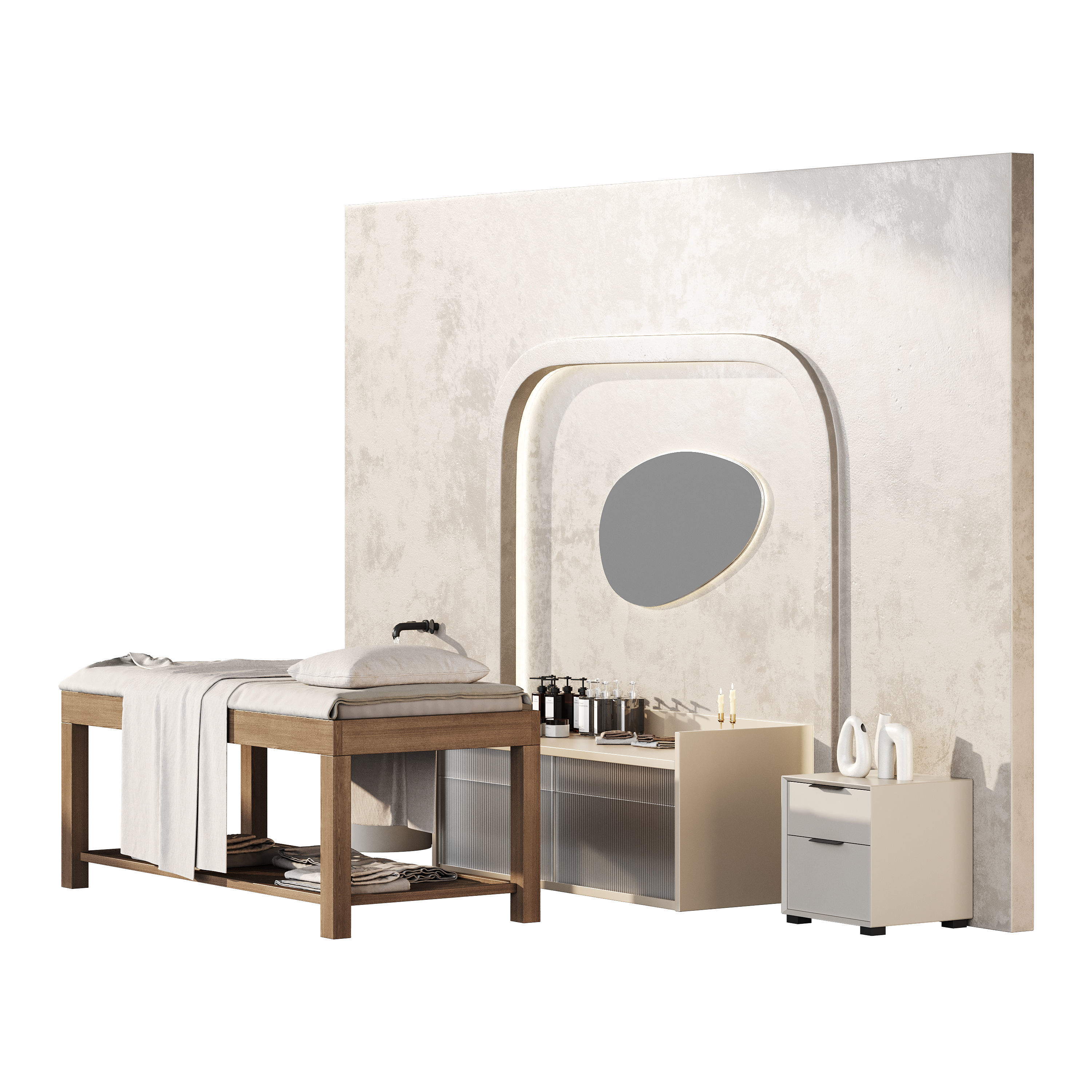 Modern spa and accessories 3D model_2