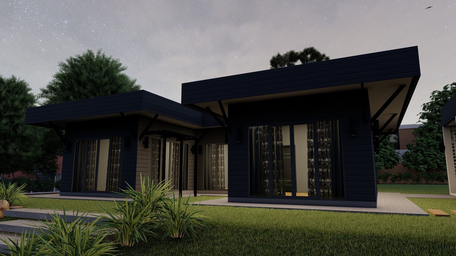 Casa Scene-villa-modern house 3D model_24