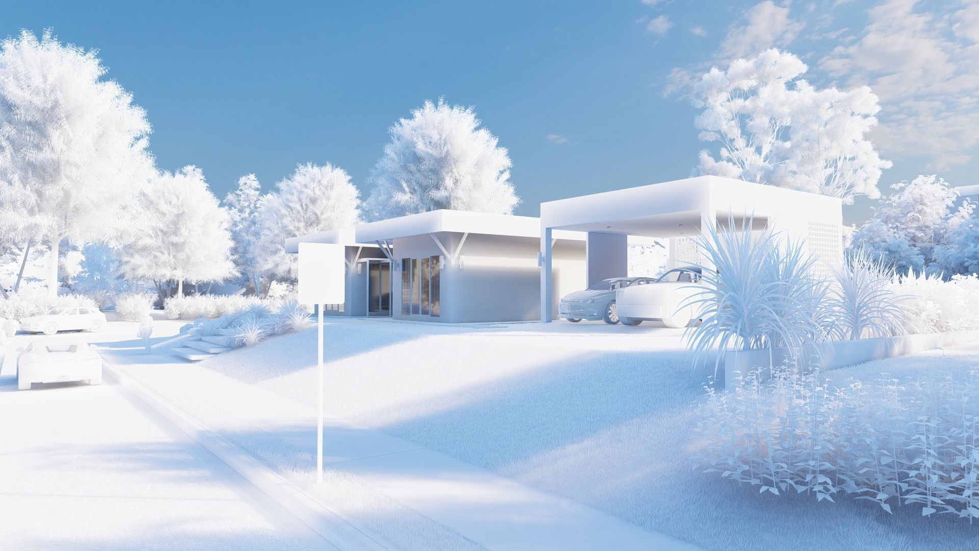 Casa Scene-villa-modern house 3D model_10