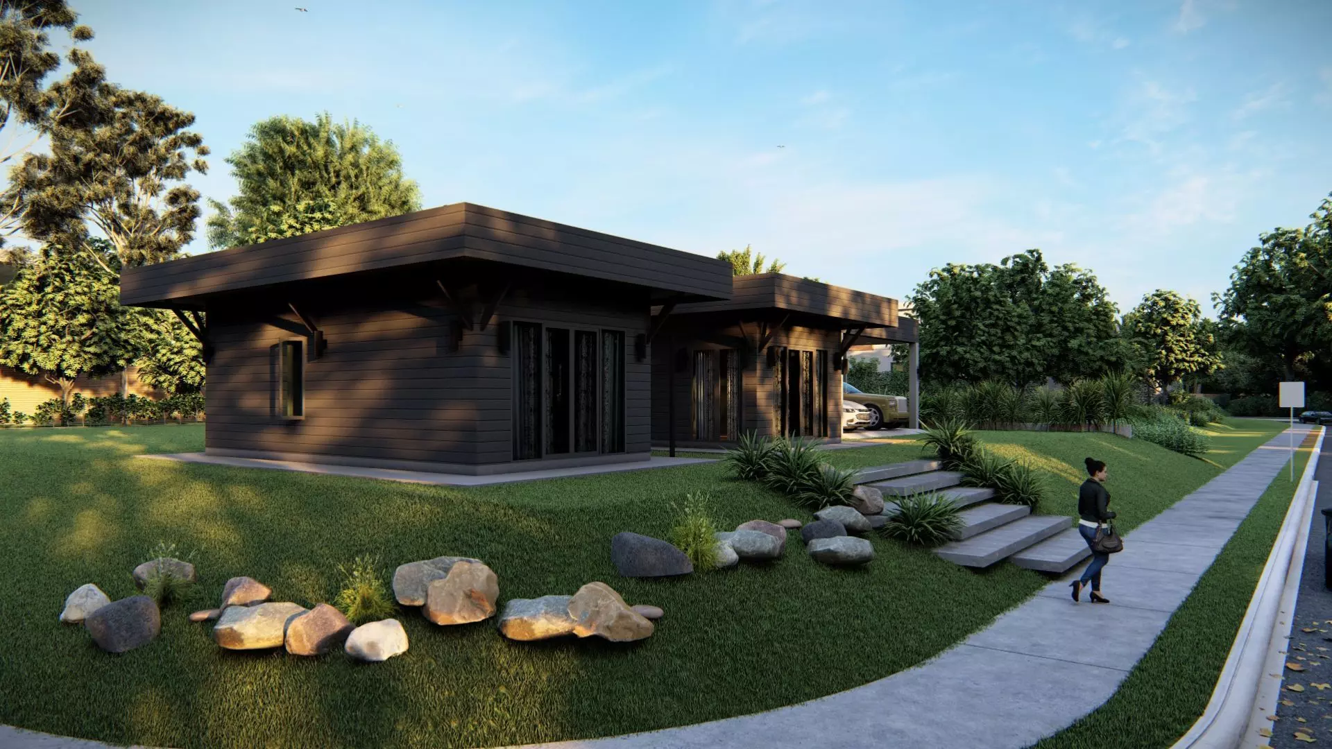 Casa Scene-villa-modern house 3D model_0