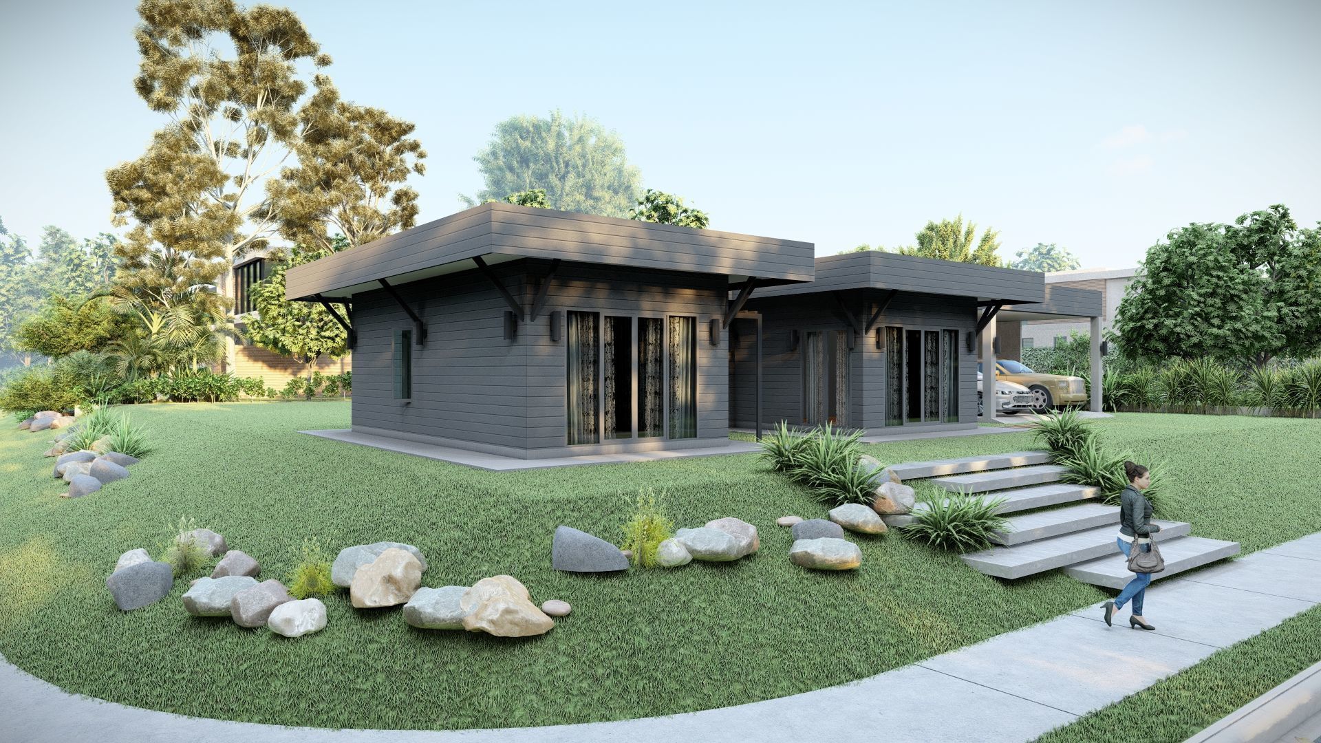 Casa Scene-villa-modern house 3D model_27