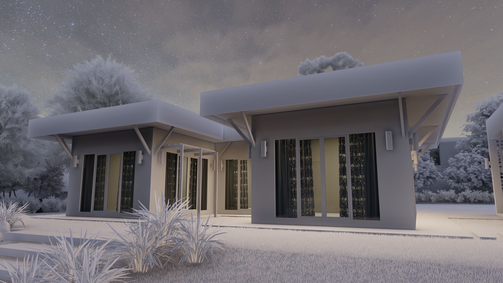 Casa Scene-villa-modern house 3D model_7