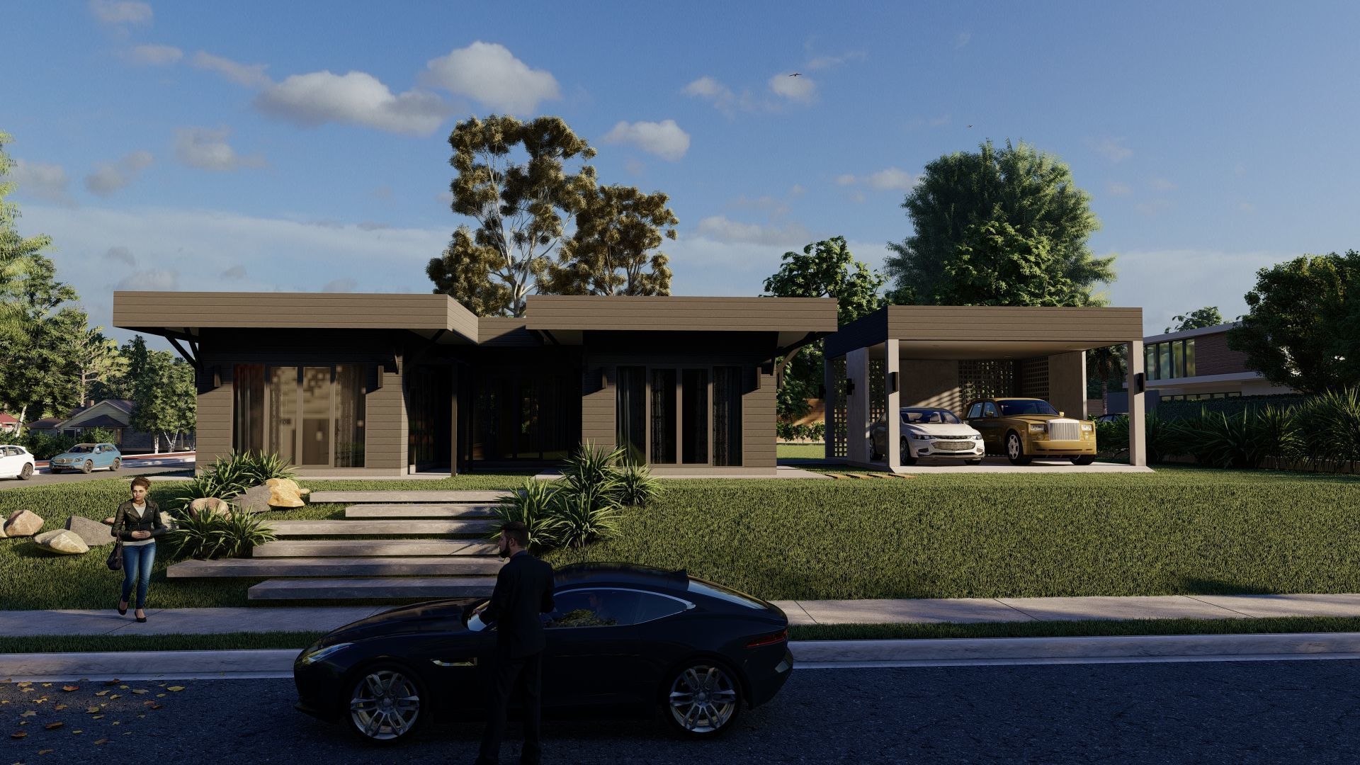 Casa Scene-villa-modern house 3D model_20