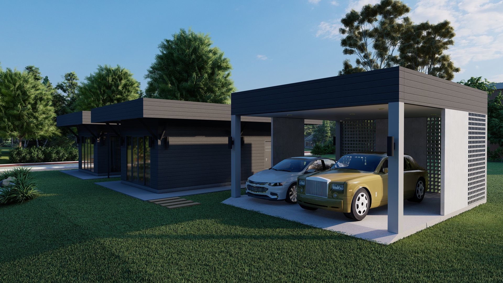 Casa Scene-villa-modern house 3D model_13