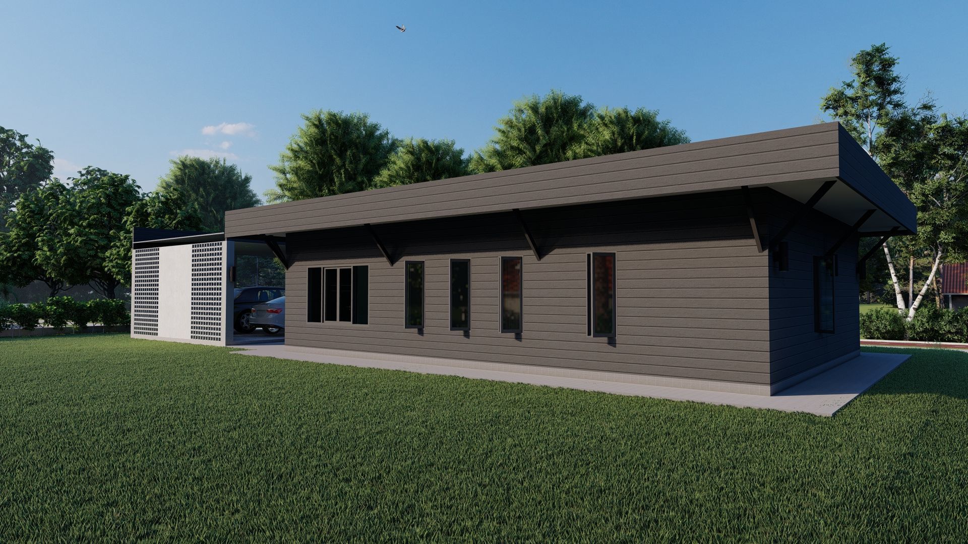 Casa Scene-villa-modern house 3D model_5