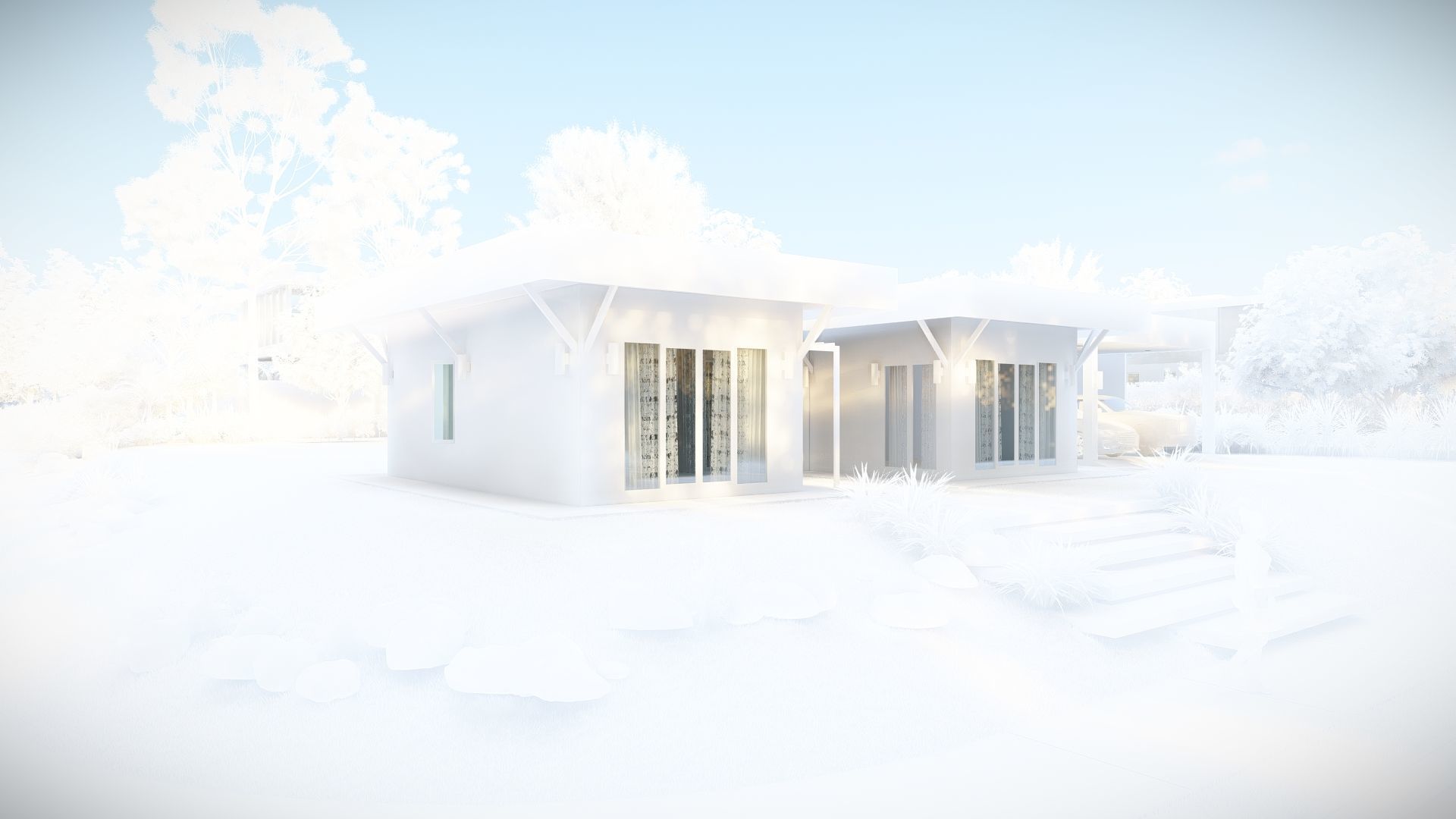 Casa Scene-villa-modern house 3D model_6