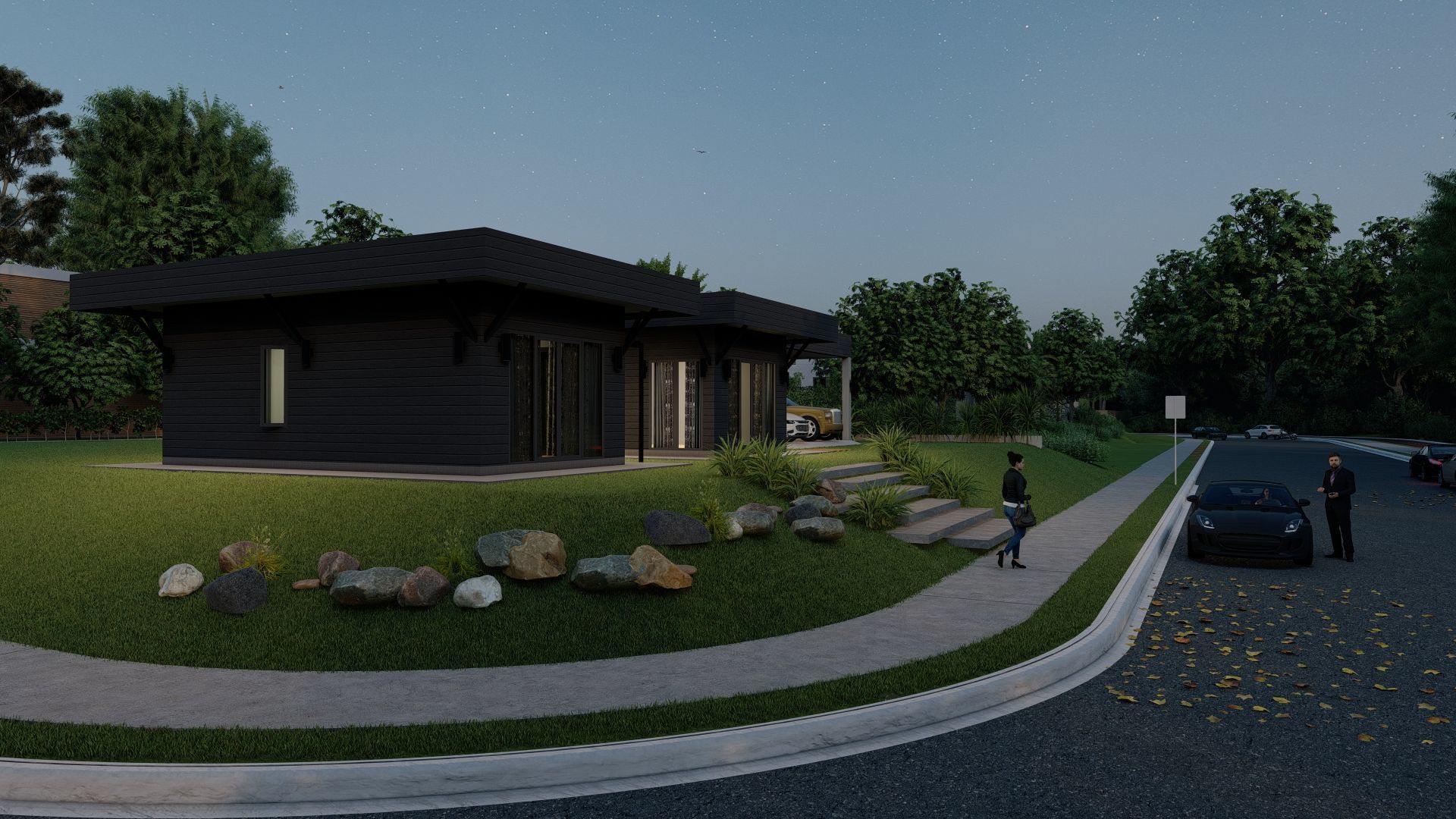 Casa Scene-villa-modern house 3D model_22