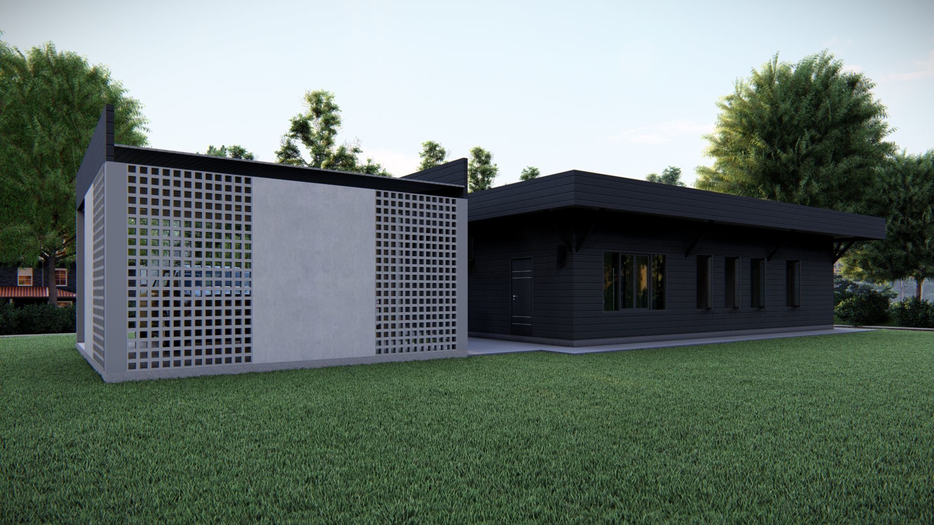 Casa Scene-villa-modern house 3D model_3
