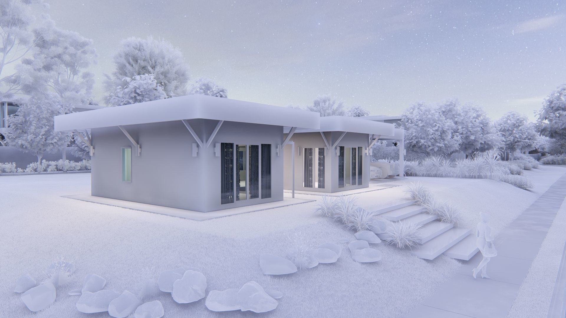 Casa Scene-villa-modern house 3D model_28