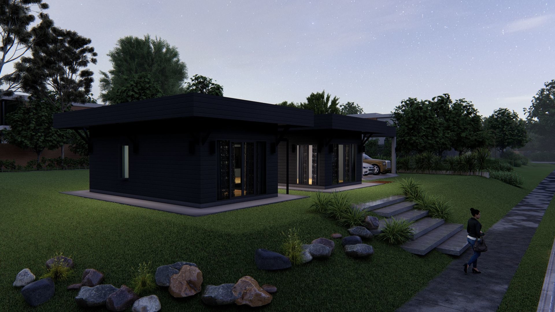 Casa Scene-villa-modern house 3D model_12