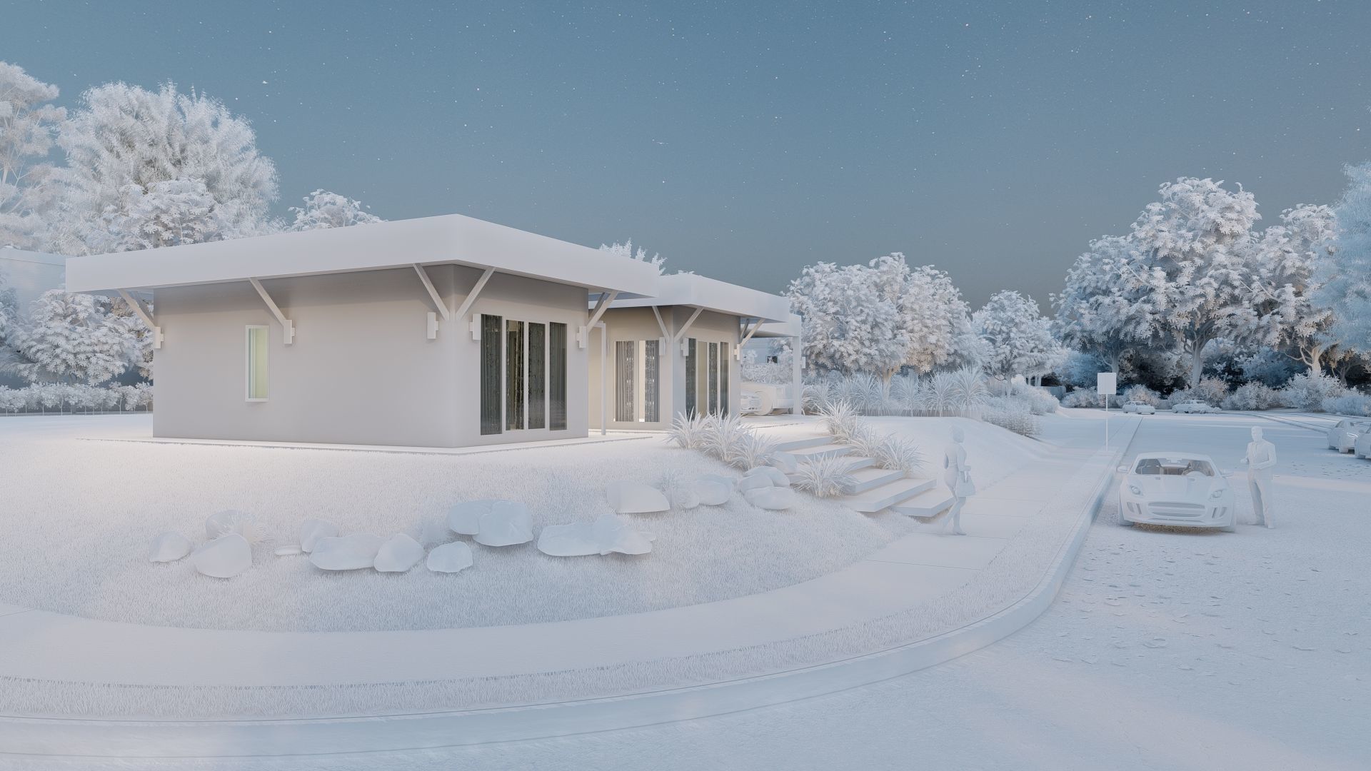 Casa Scene-villa-modern house 3D model_9