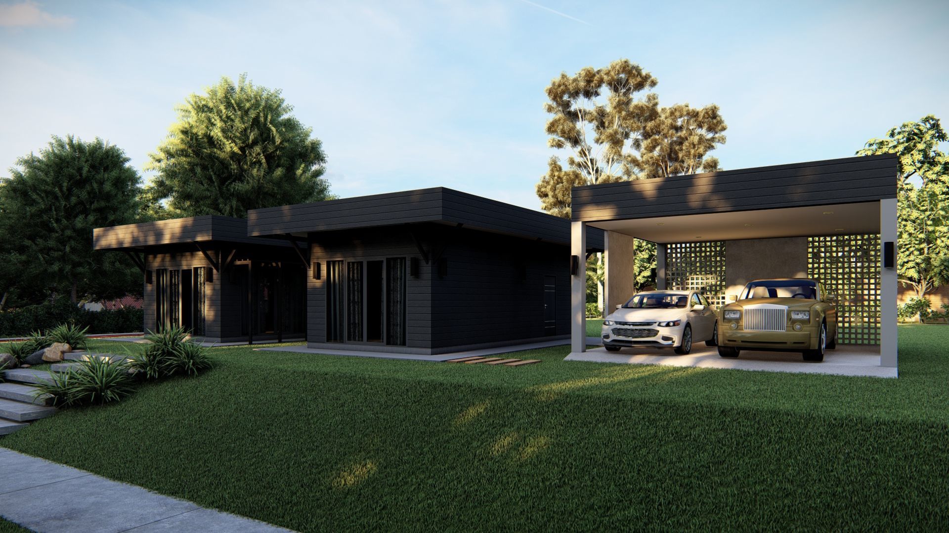 Casa Scene-villa-modern house 3D model_19