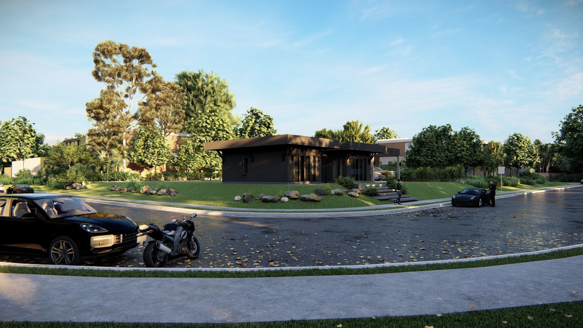 Casa Scene-villa-modern house 3D model_16