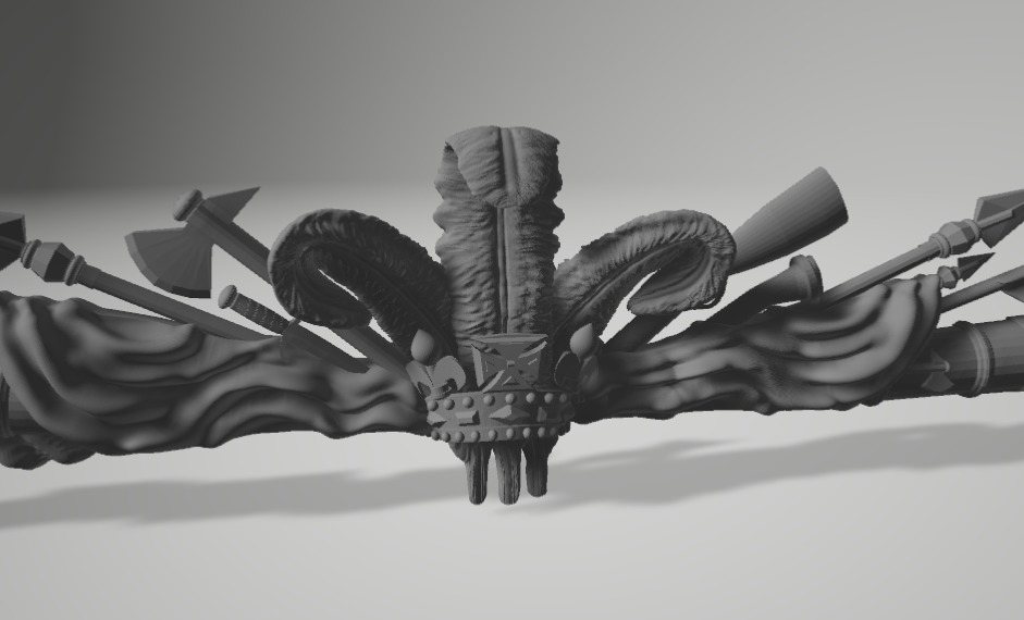 HMS VICTORY coat of arms decoration-figurehead 3D print model_2