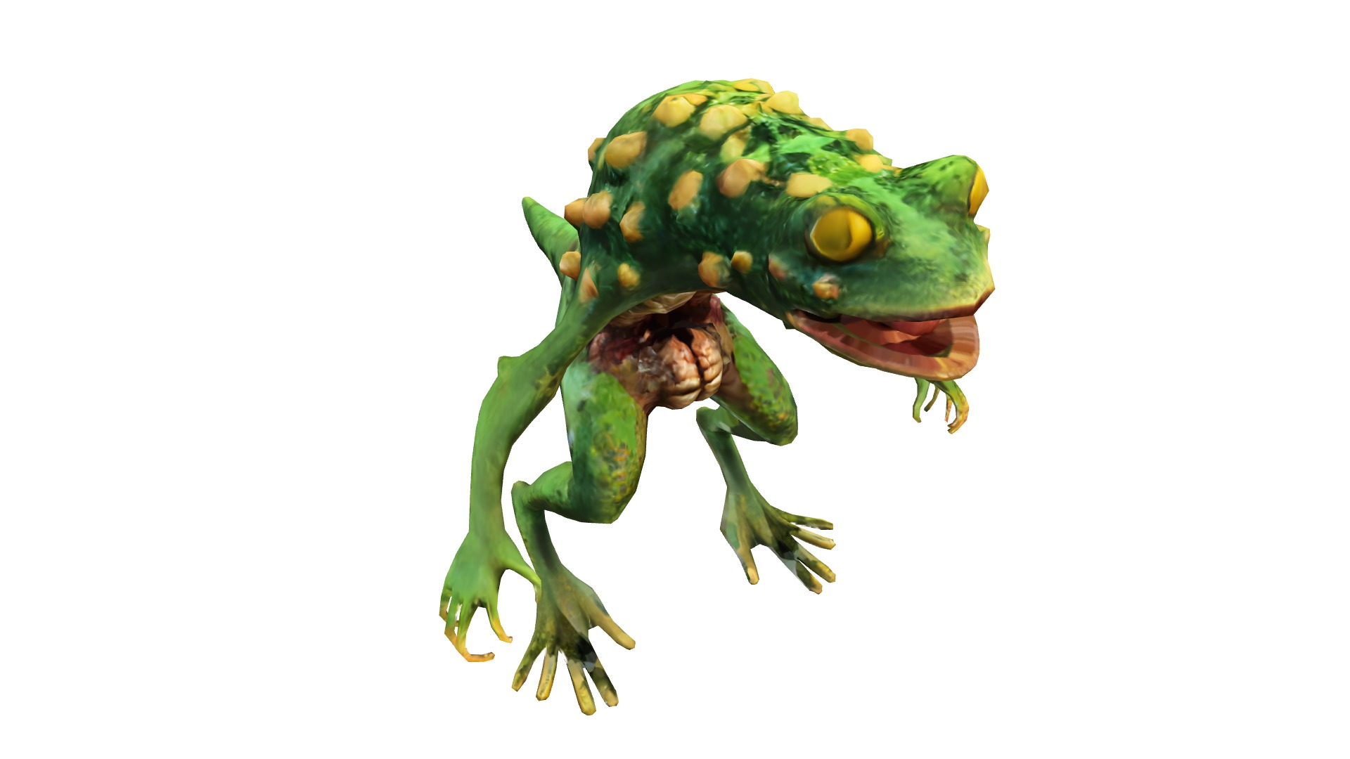 Monstrous Humanoid Frog Creature Low-poly 3D model_1