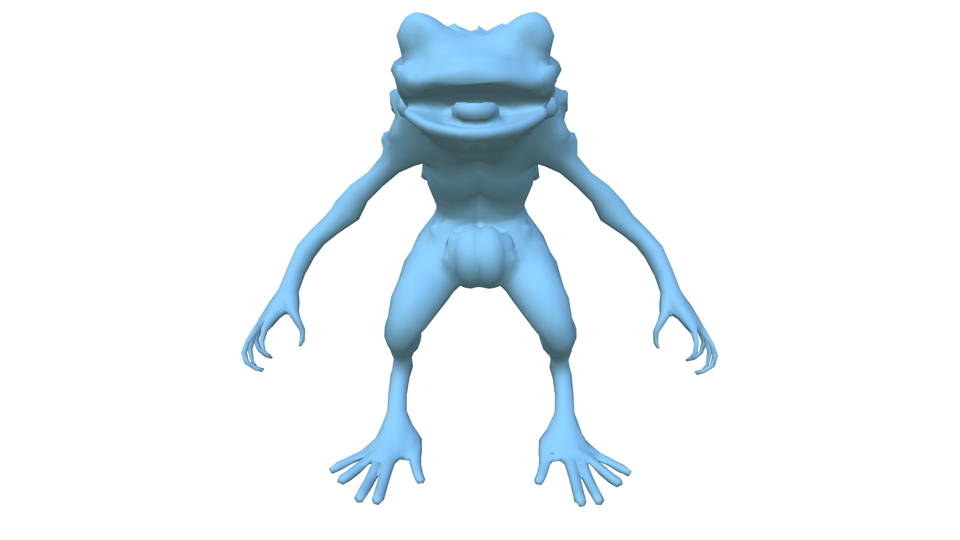 Monstrous Humanoid Frog Creature Low-poly 3D model_4