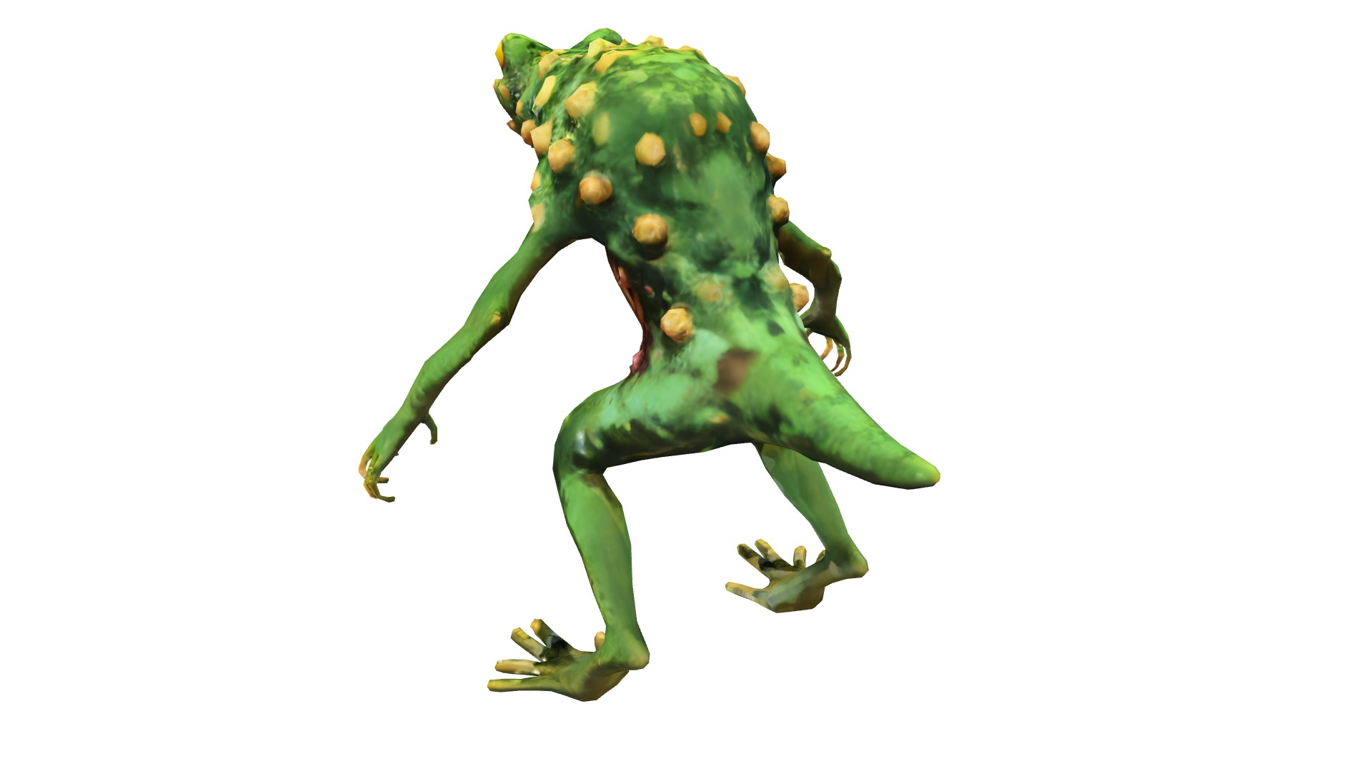 Monstrous Humanoid Frog Creature Low-poly 3D model_2
