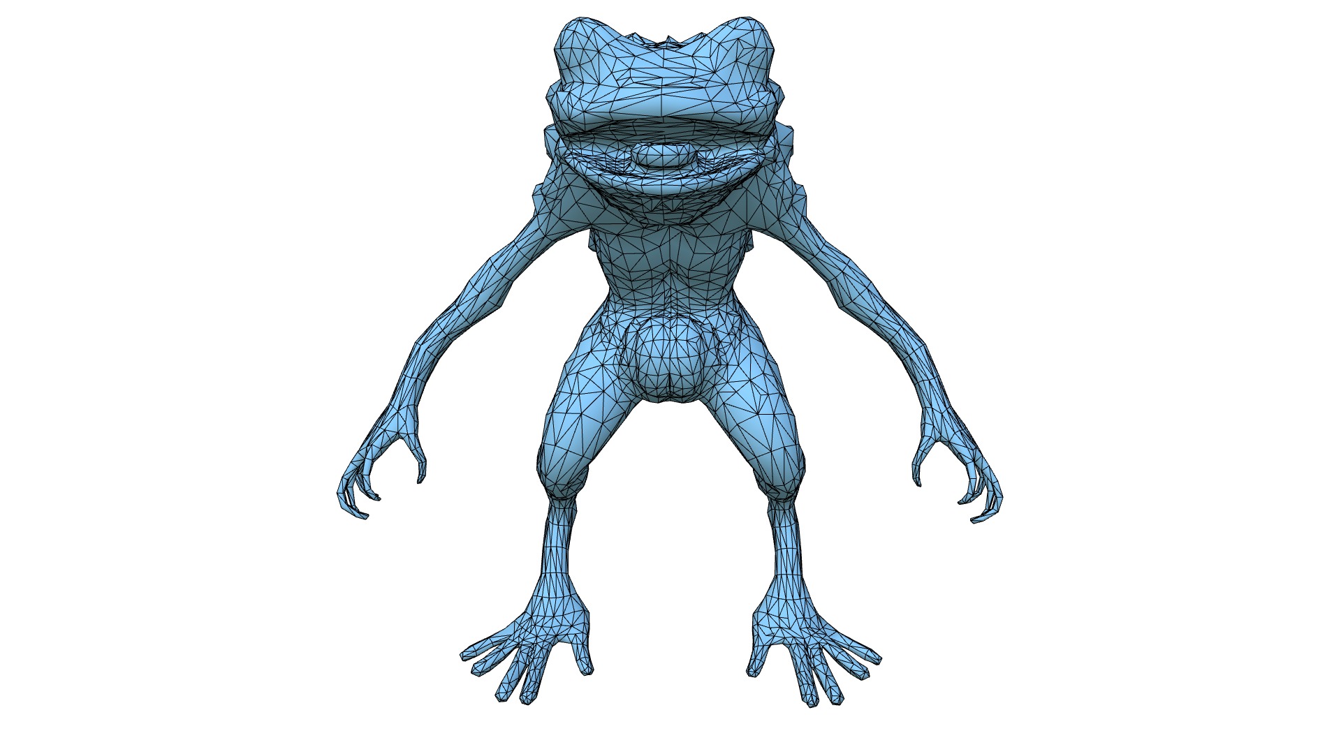 Monstrous Humanoid Frog Creature Low-poly 3D model_5