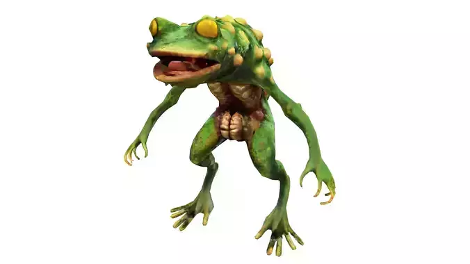 Monstrous Humanoid Frog Creature Low-poly 3D model