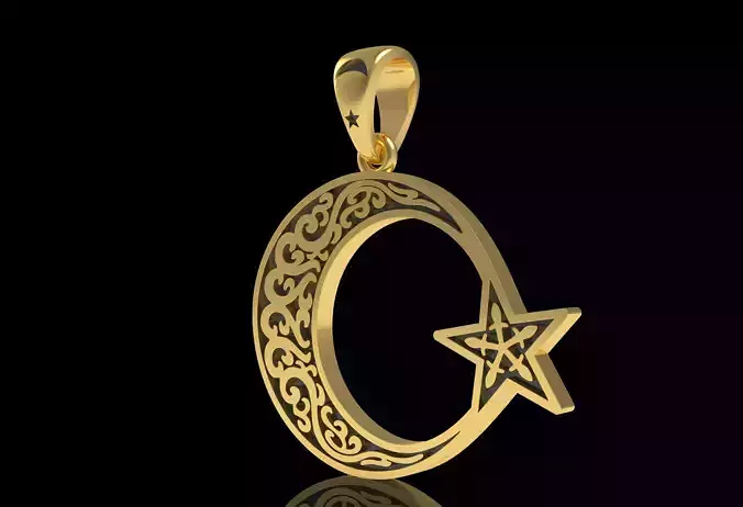 Half Moon Celtic Design Pendant
