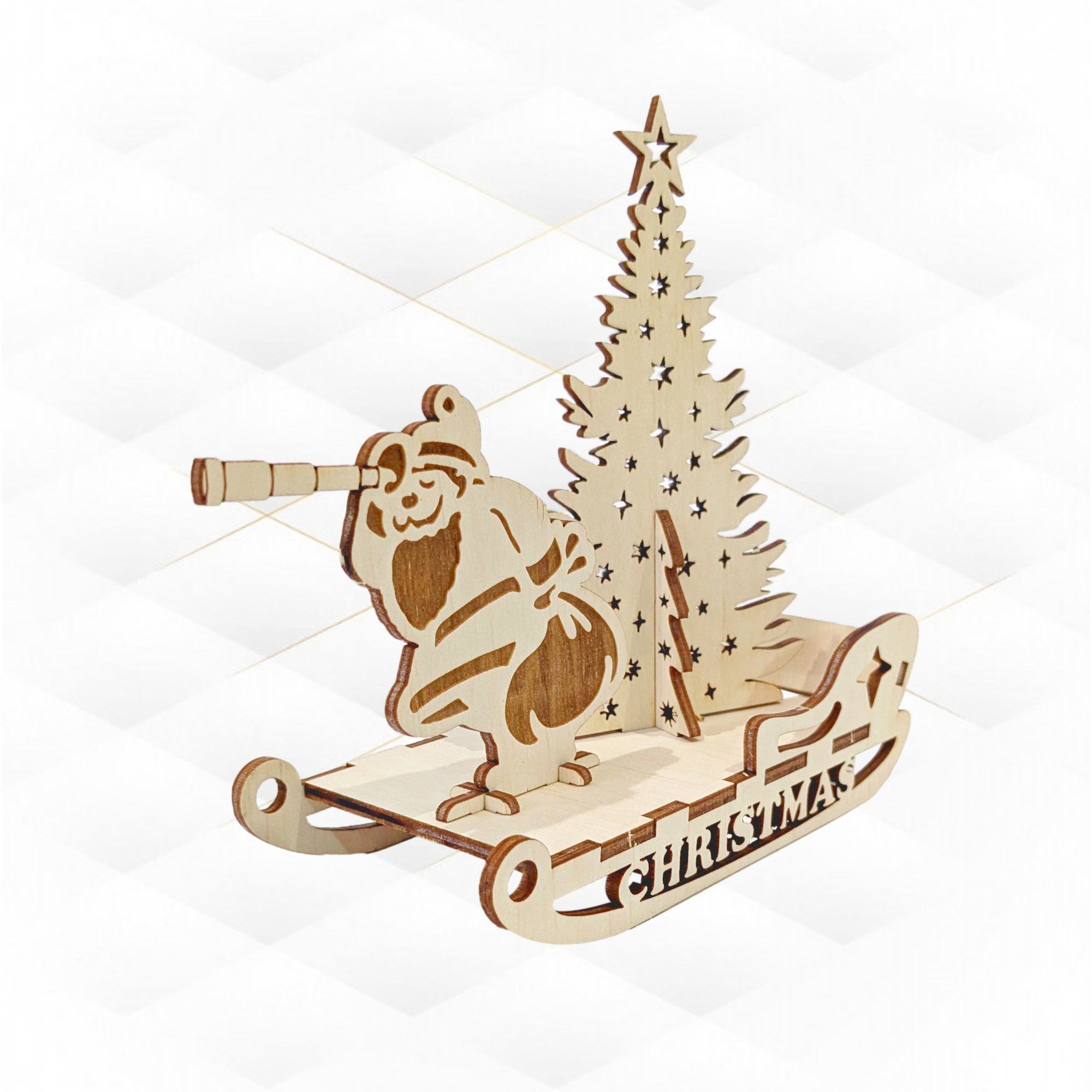 Christmas Gift Card laser cutting design svg dxf files 3D print model_3