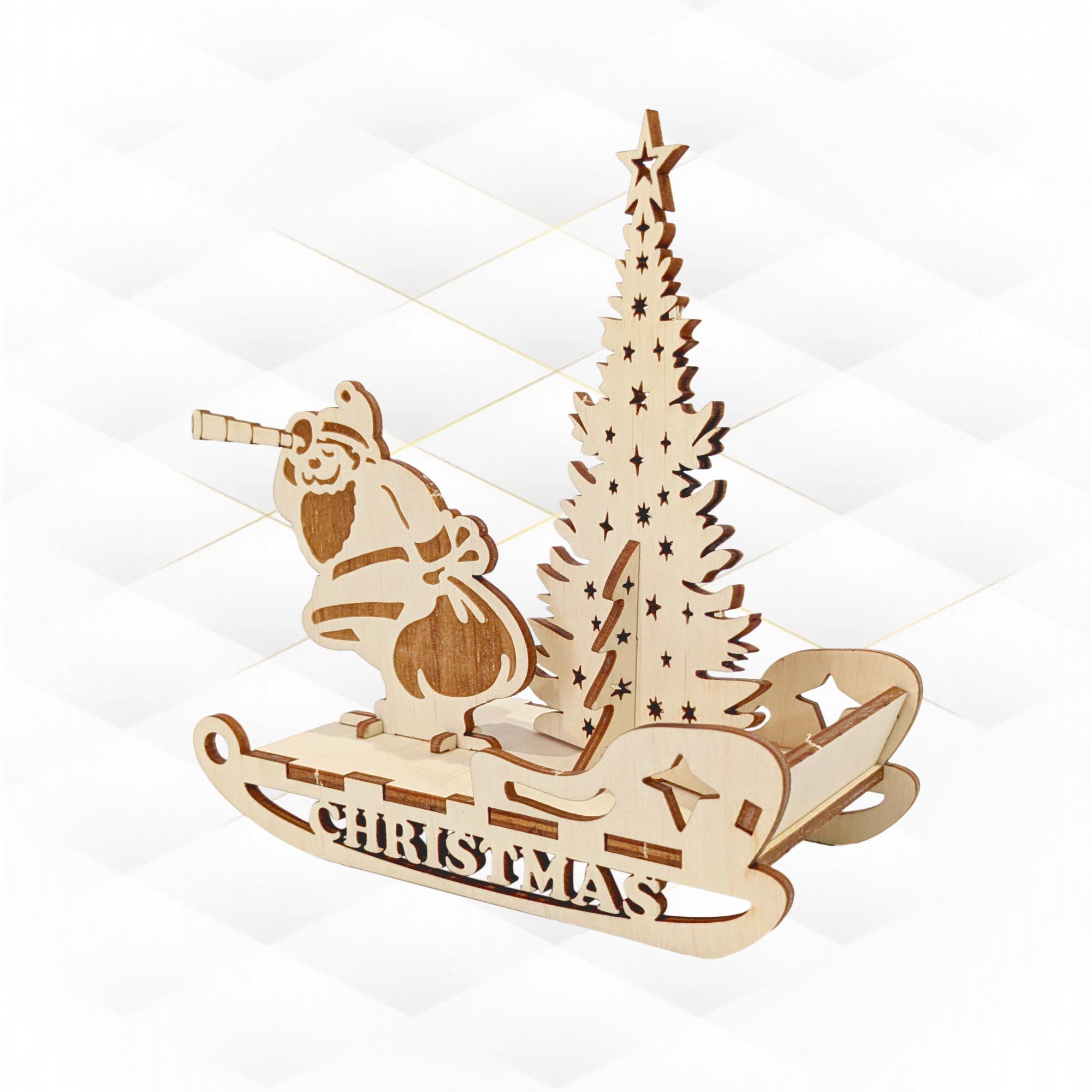 Christmas Gift Card laser cutting design svg dxf files 3D print model_4