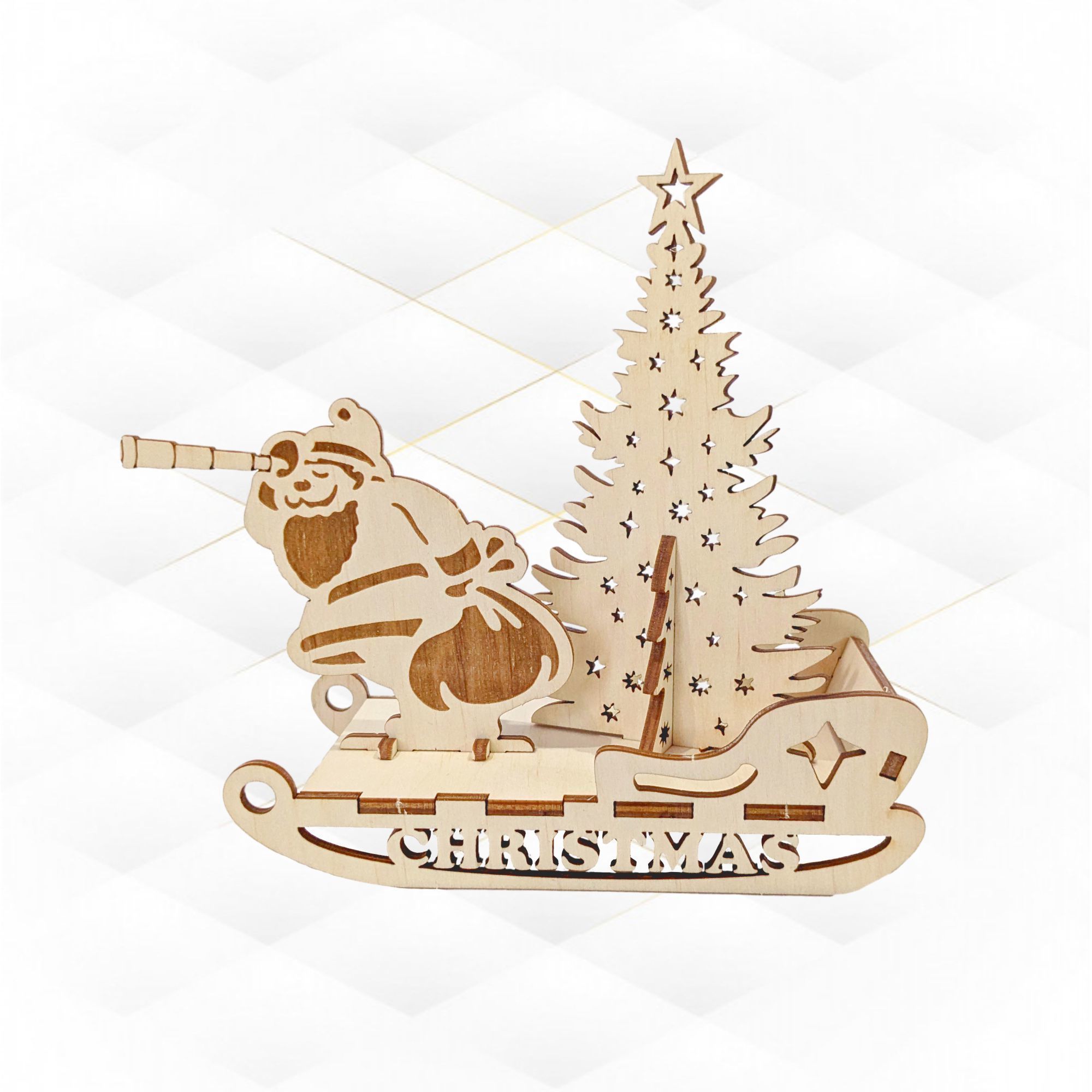 Christmas Gift Card laser cutting design svg dxf files 3D print model_2