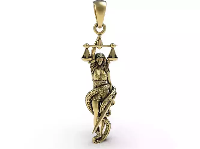 Lady Justice Pendant 3D print model