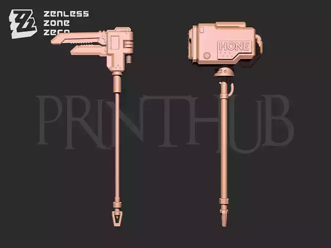 Zenless Zone Zero Koleda belobog wrench and hammer weapon 3D Model Collection