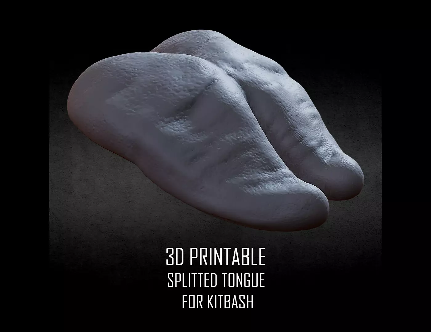 3D PRINTABLE SPLITTED TONGUE FOR KITBASH 3D print model