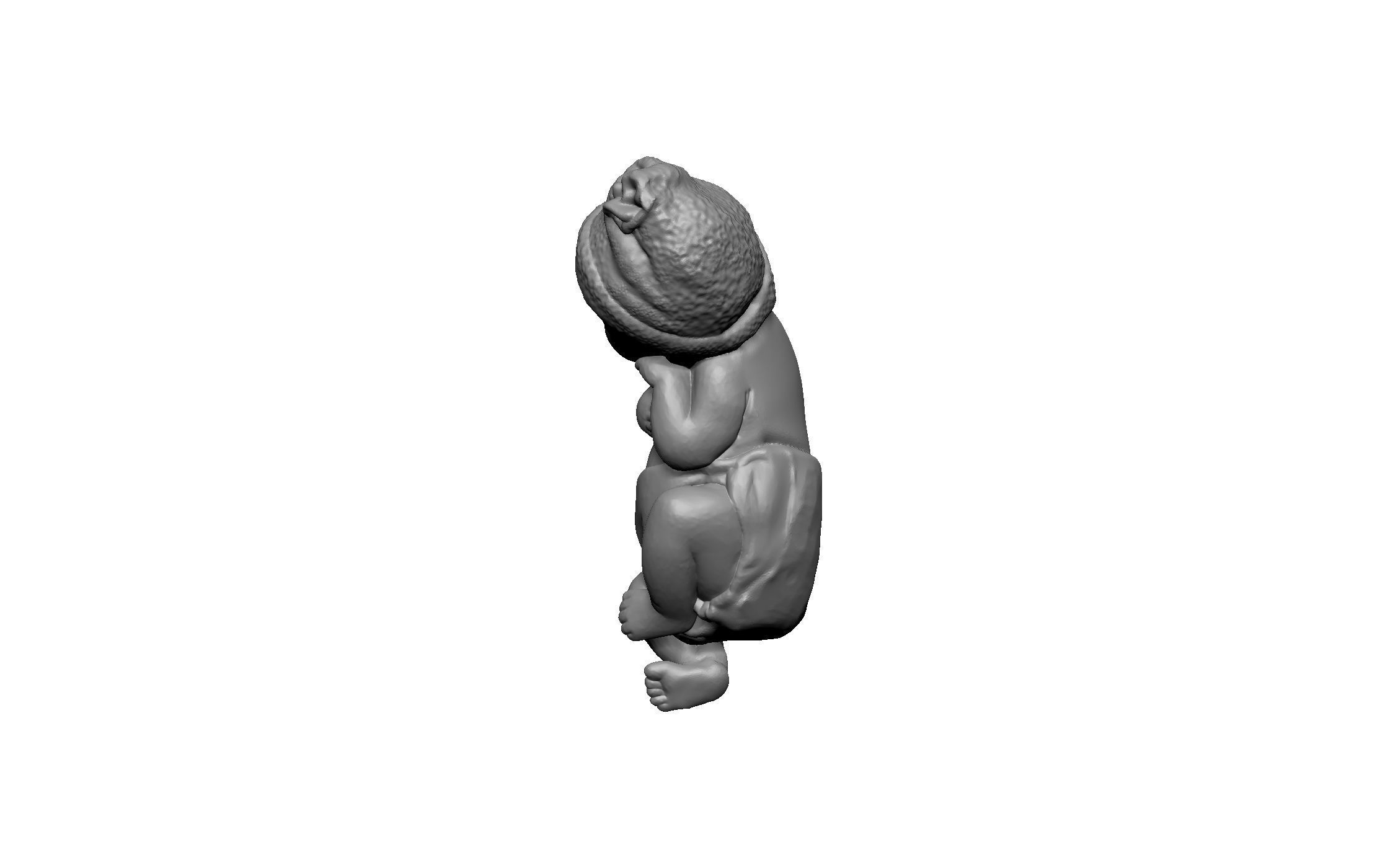 sleeping baby child doll with hat 3D print model_1