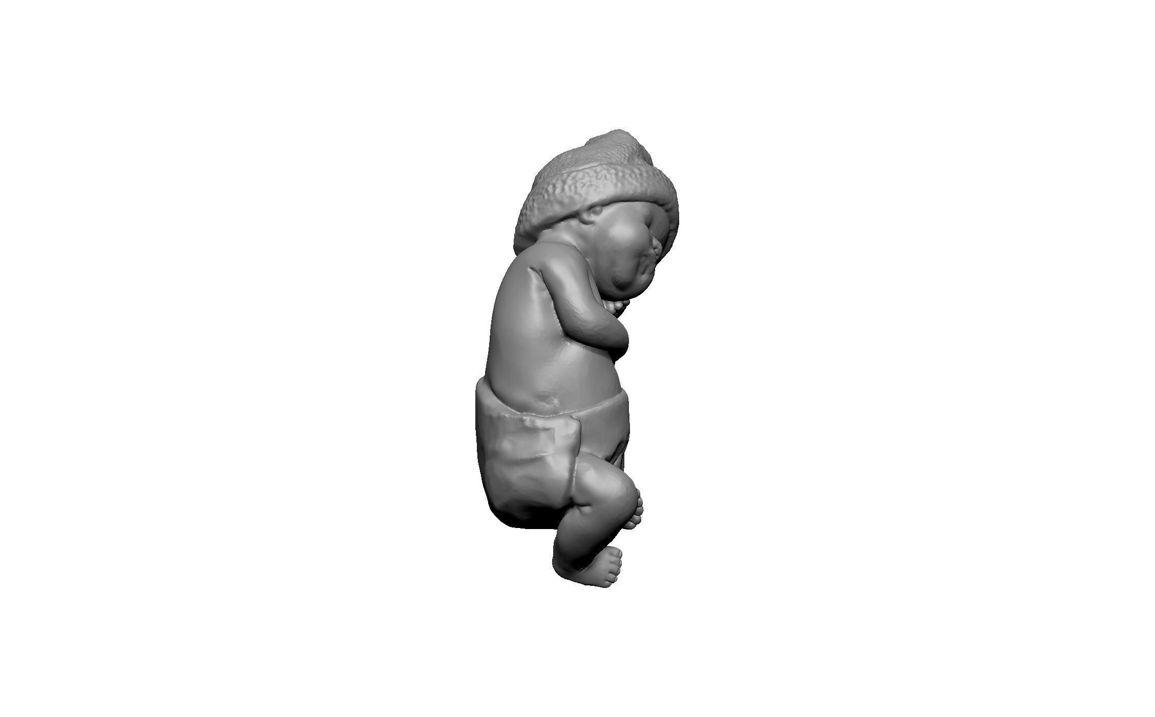 sleeping baby child doll with hat 3D print model_3