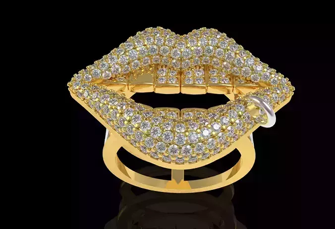 Lips Diamond Ring