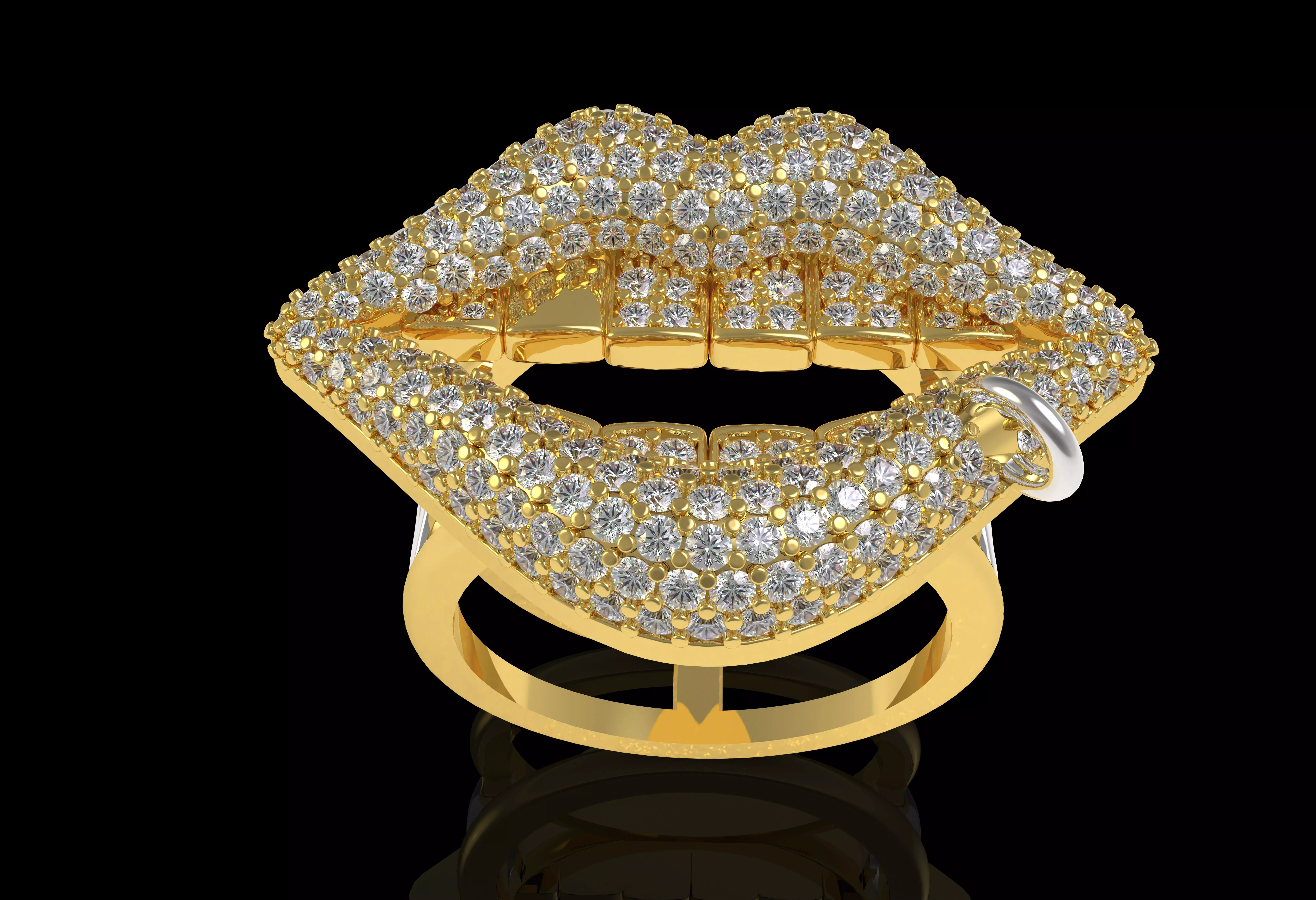 Lips Diamond Ring 3D print model