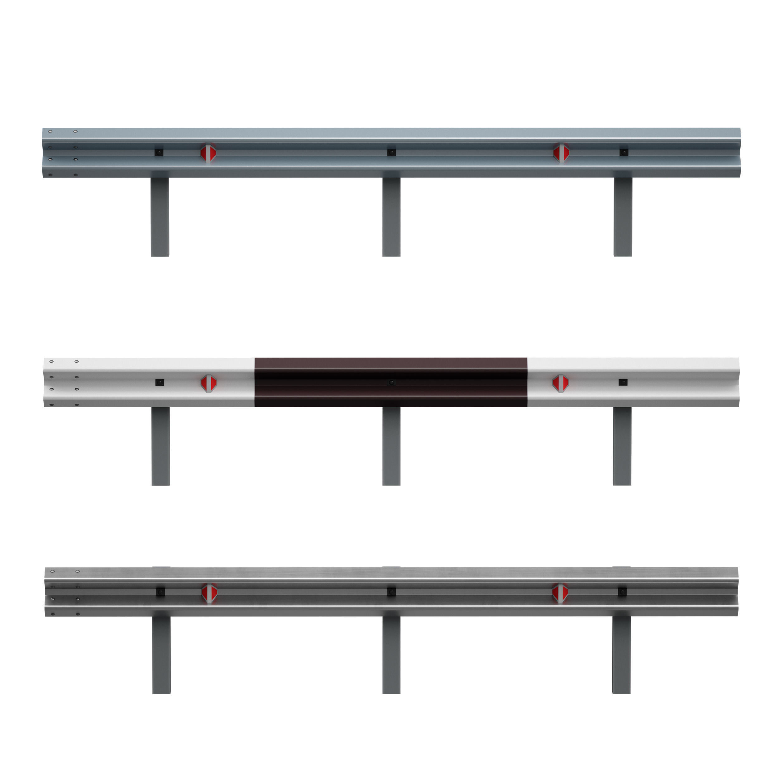 Bumper Road barrier 3D model_2