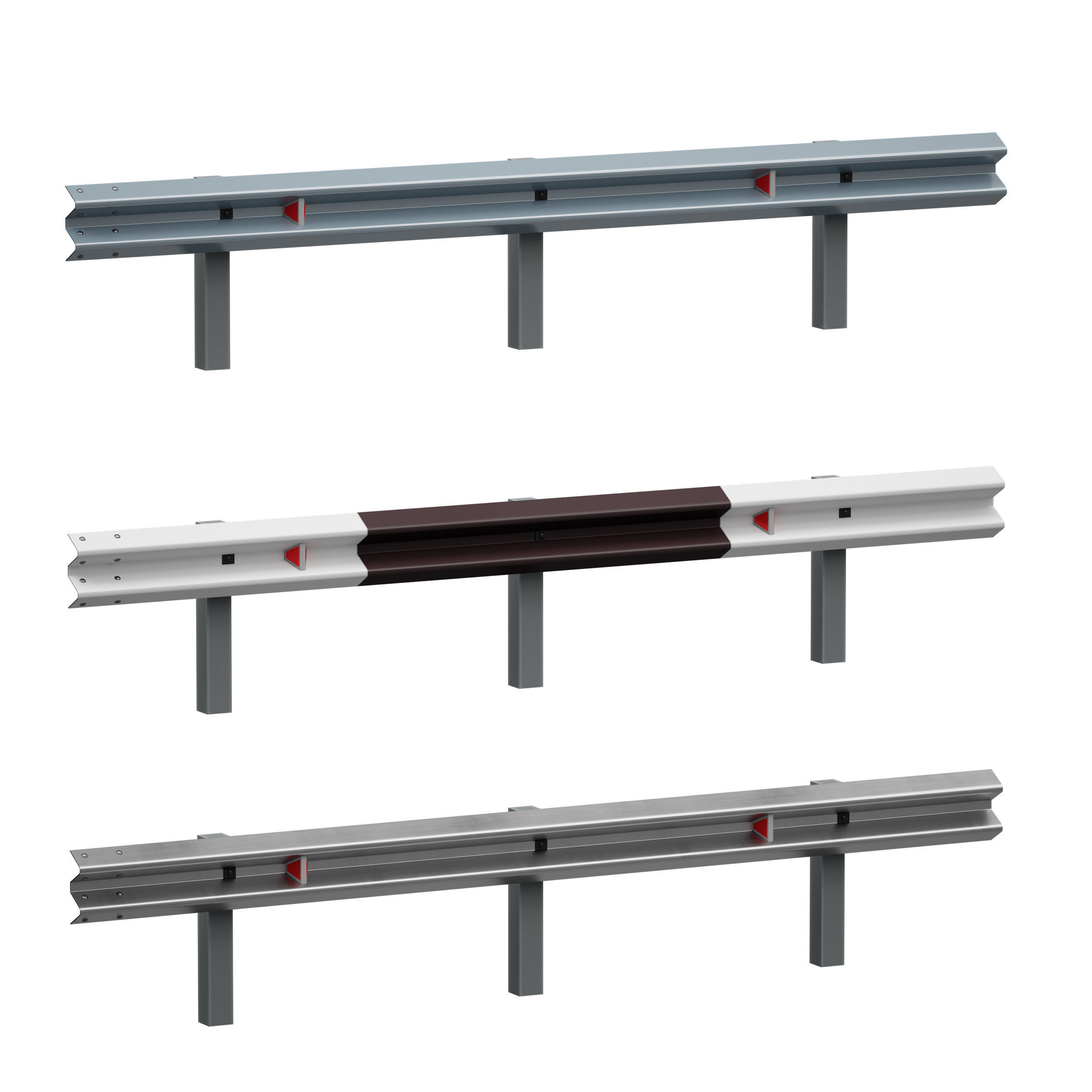 Bumper Road barrier 3D model_1