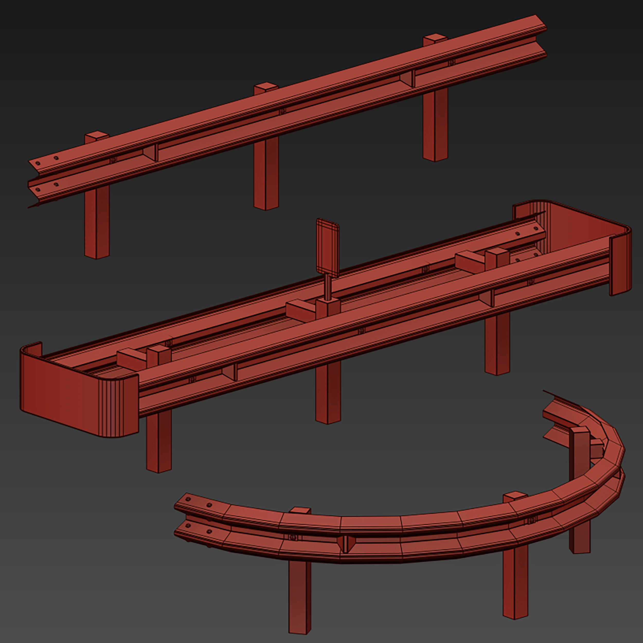 Bumper Road barrier 3D model_34