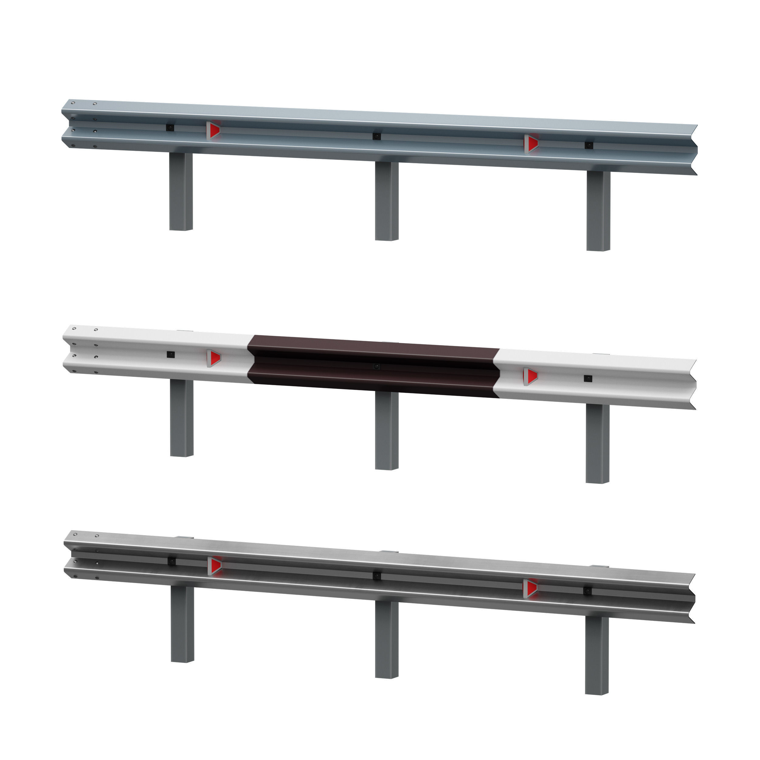 Bumper Road barrier 3D model_3