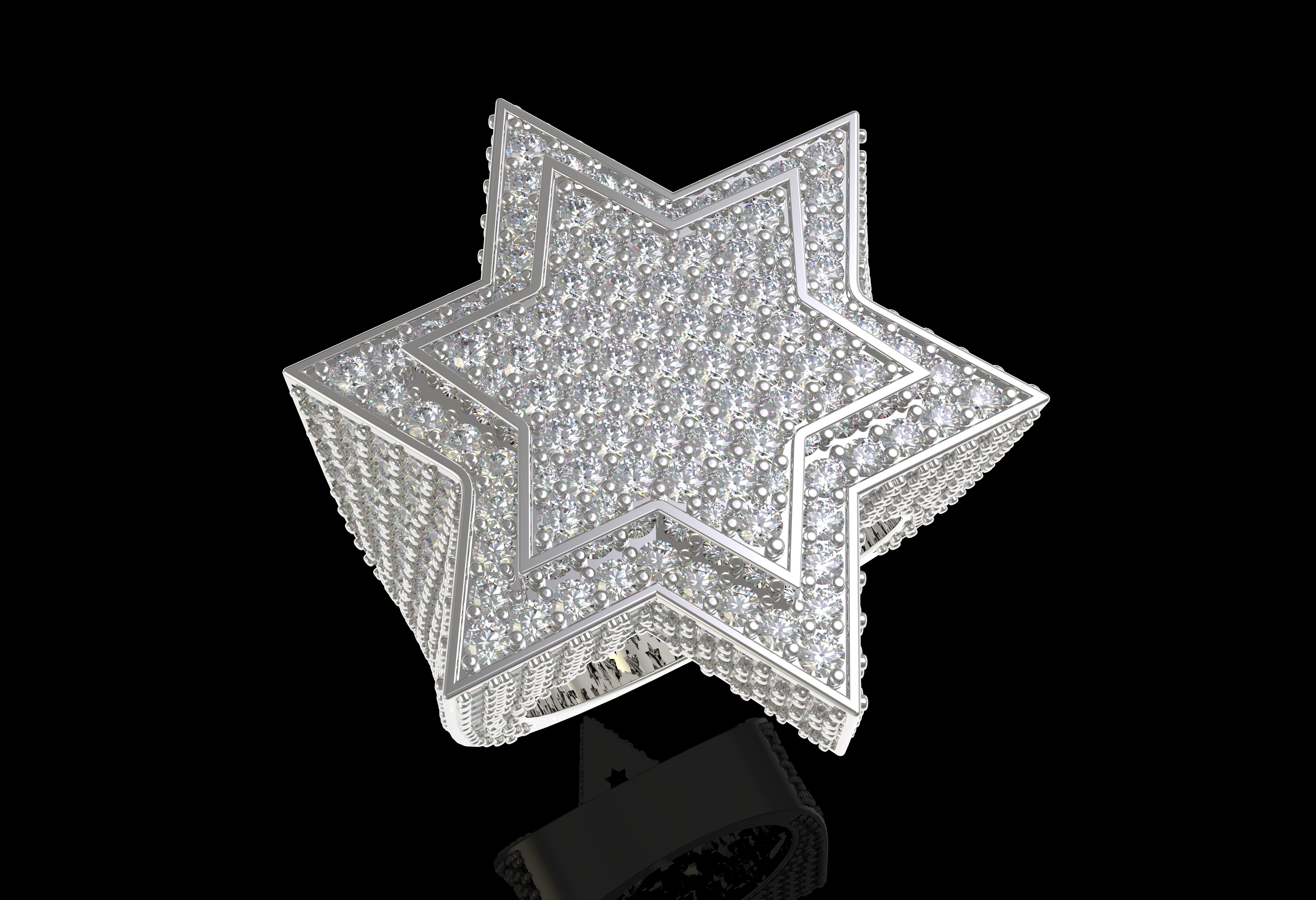 Star Diamond Ring 3D print model_29