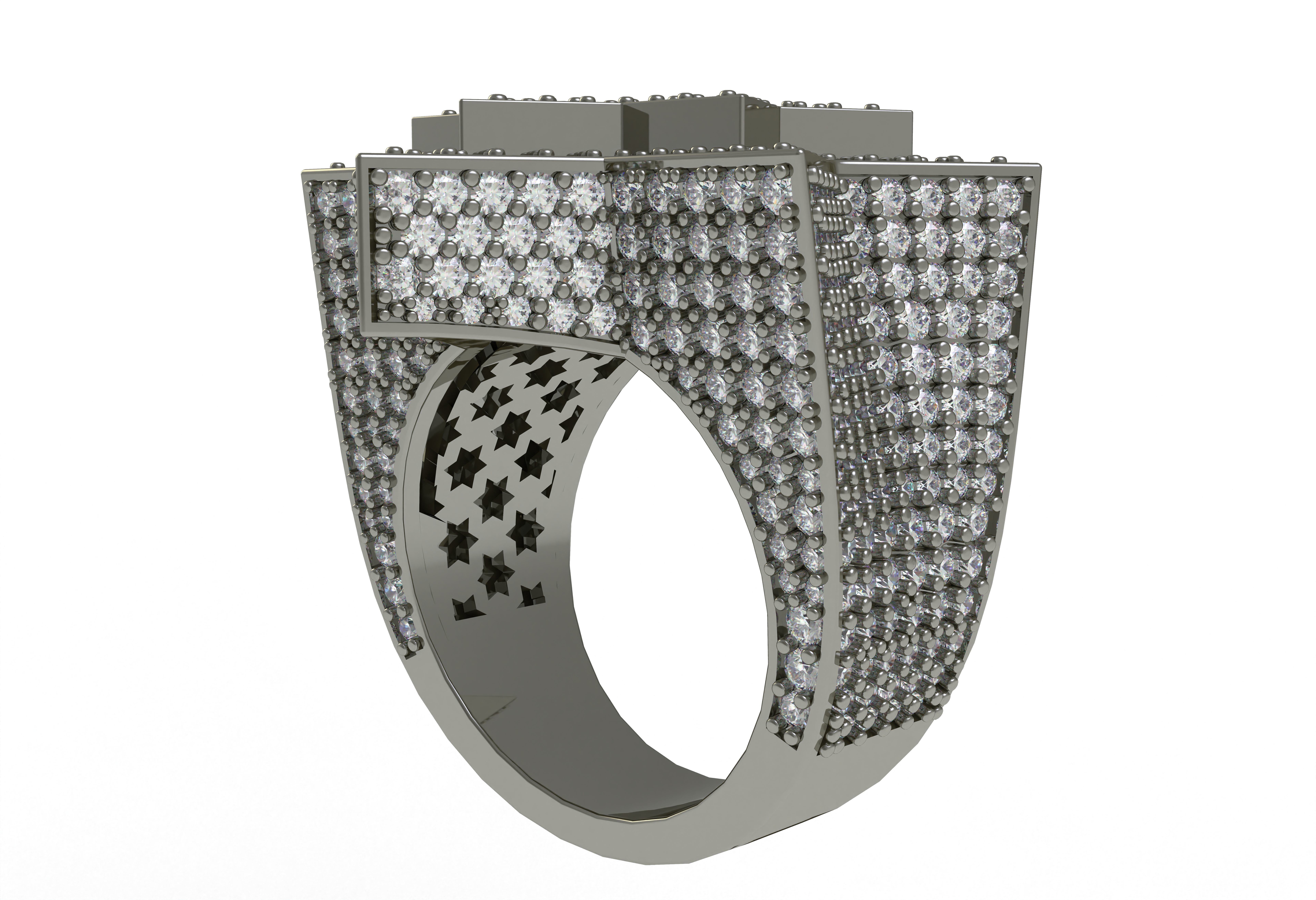Star Diamond Ring 3D print model_15