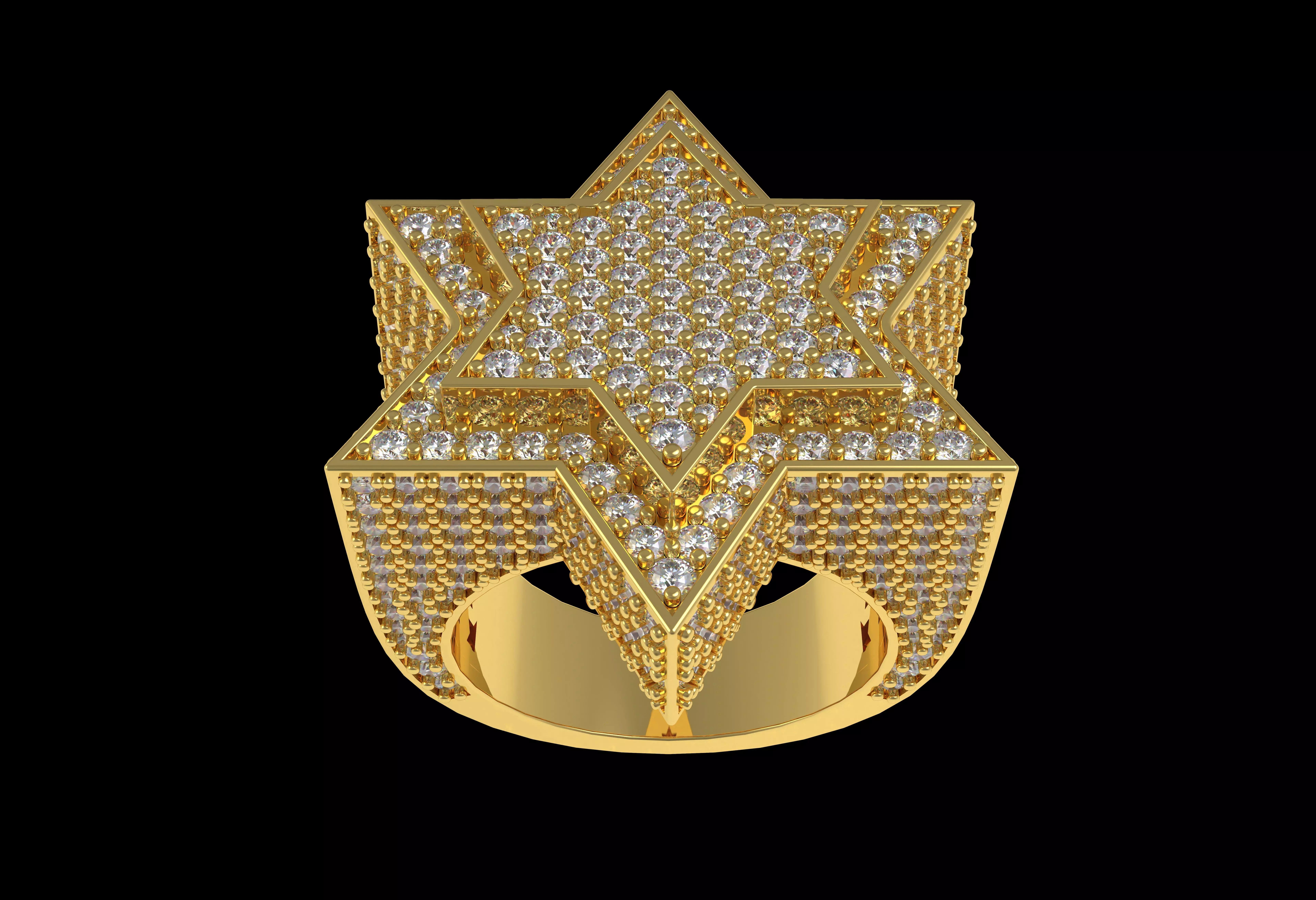 Star Diamond Ring 3D print model_0