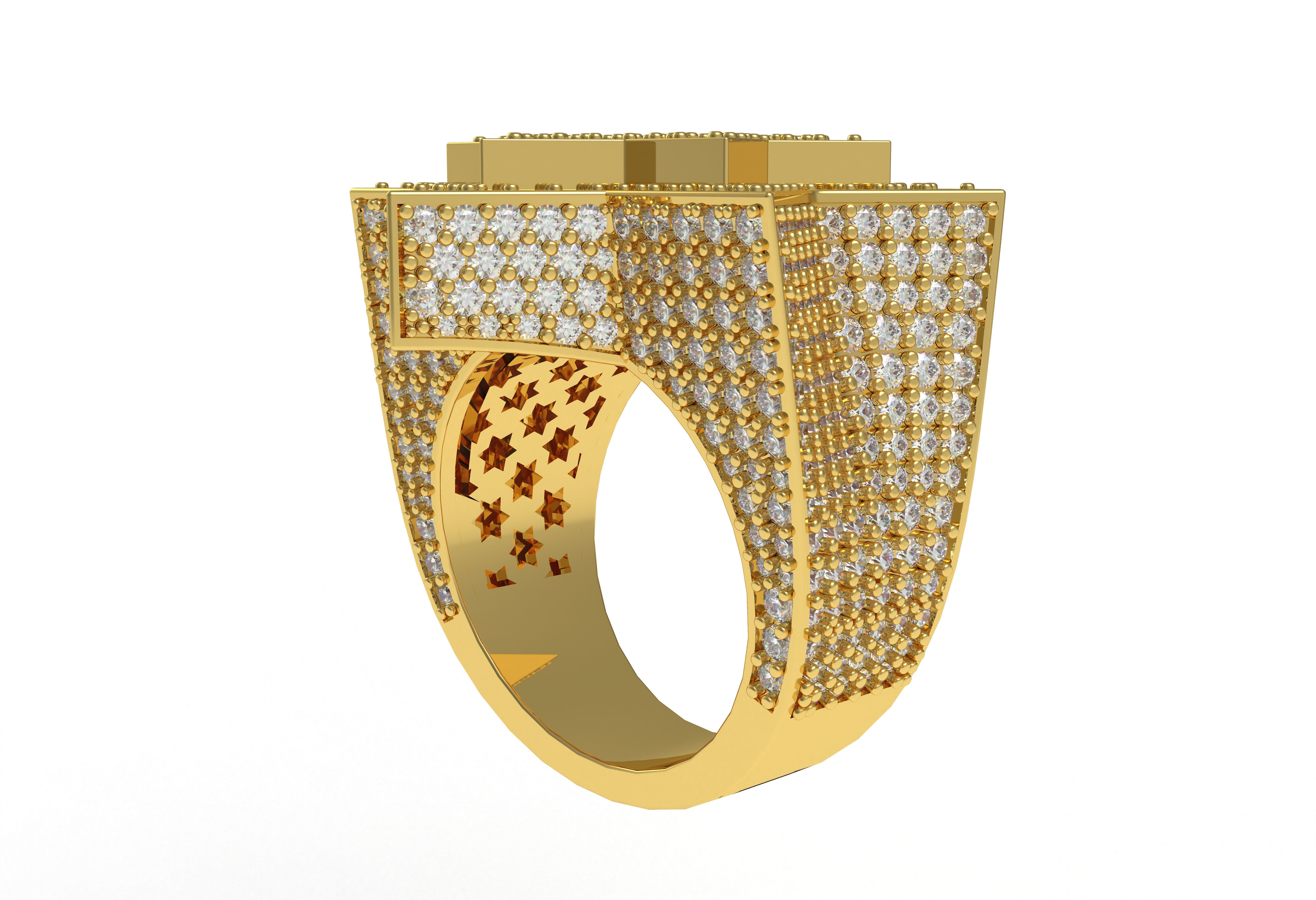 Star Diamond Ring 3D print model_10