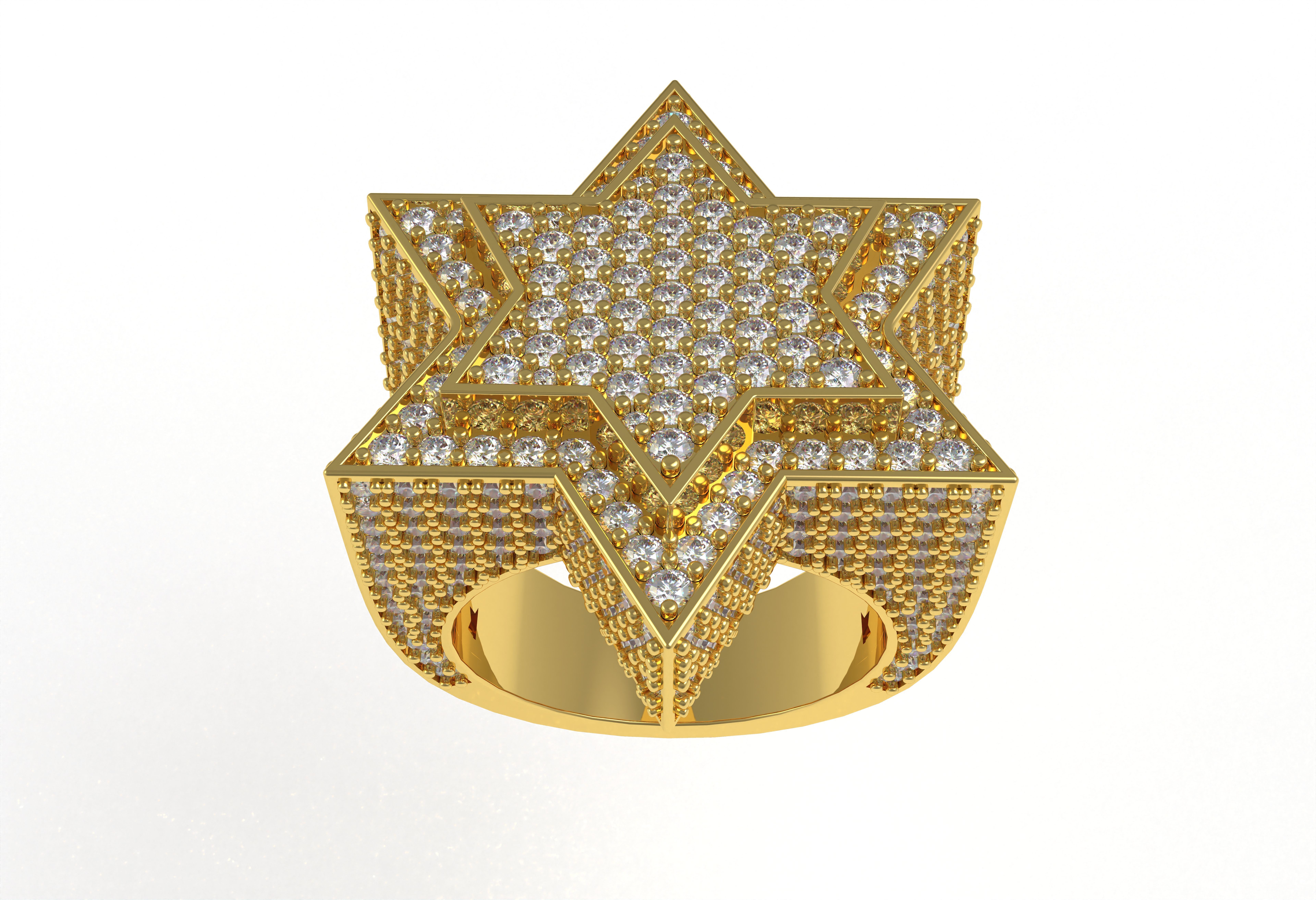Star Diamond Ring 3D print model_7