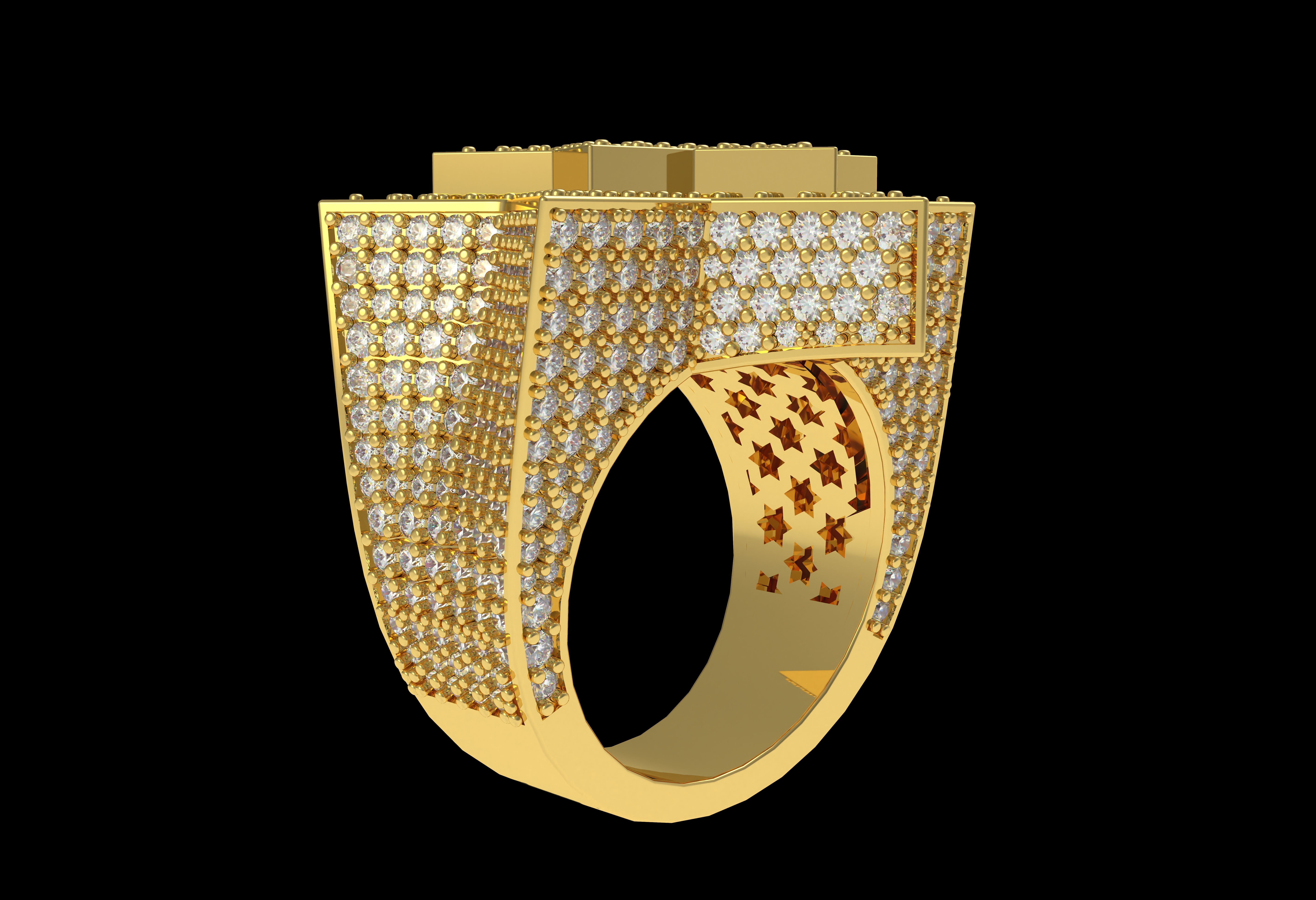 Star Diamond Ring 3D print model_33