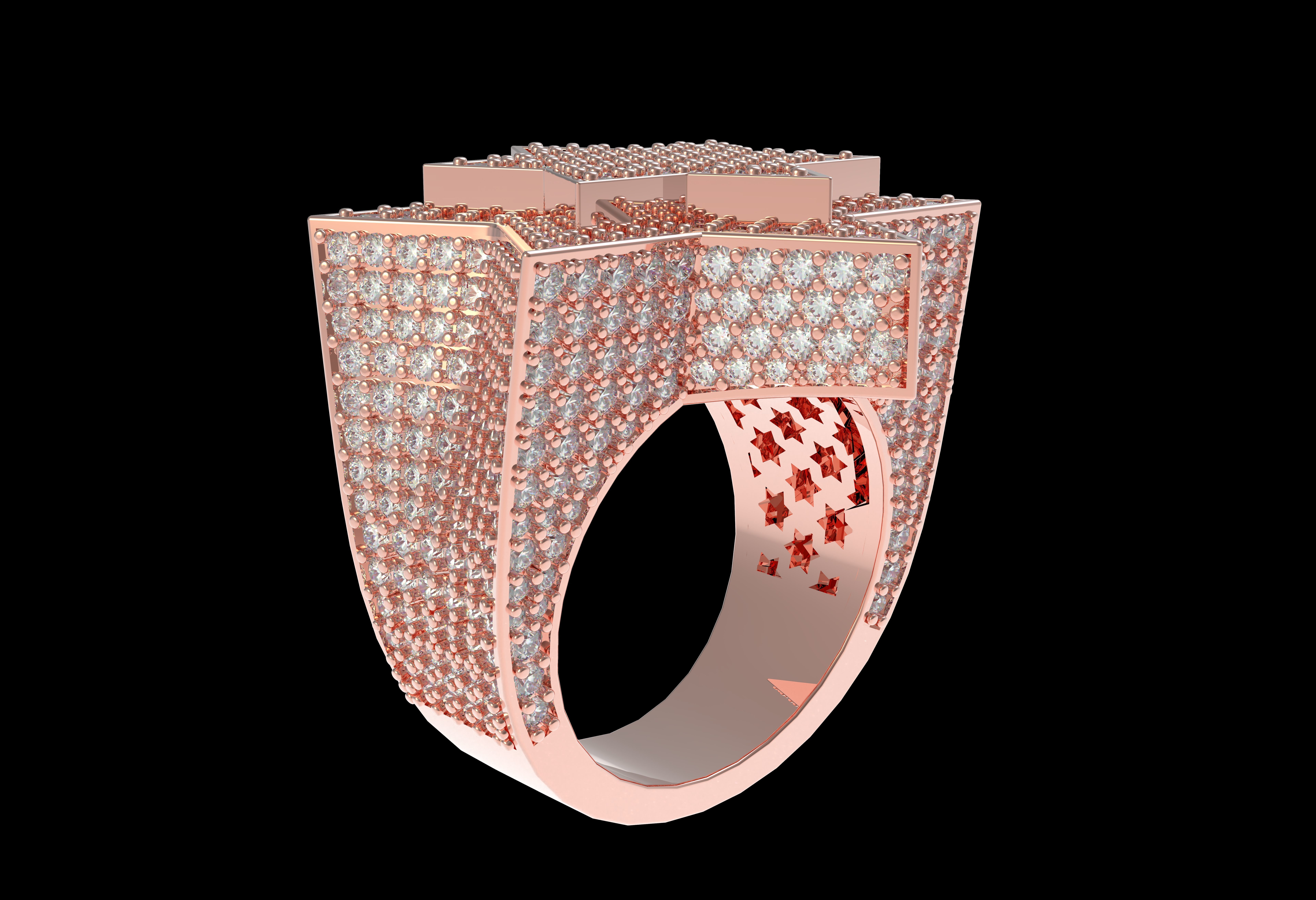 Star Diamond Ring 3D print model_26