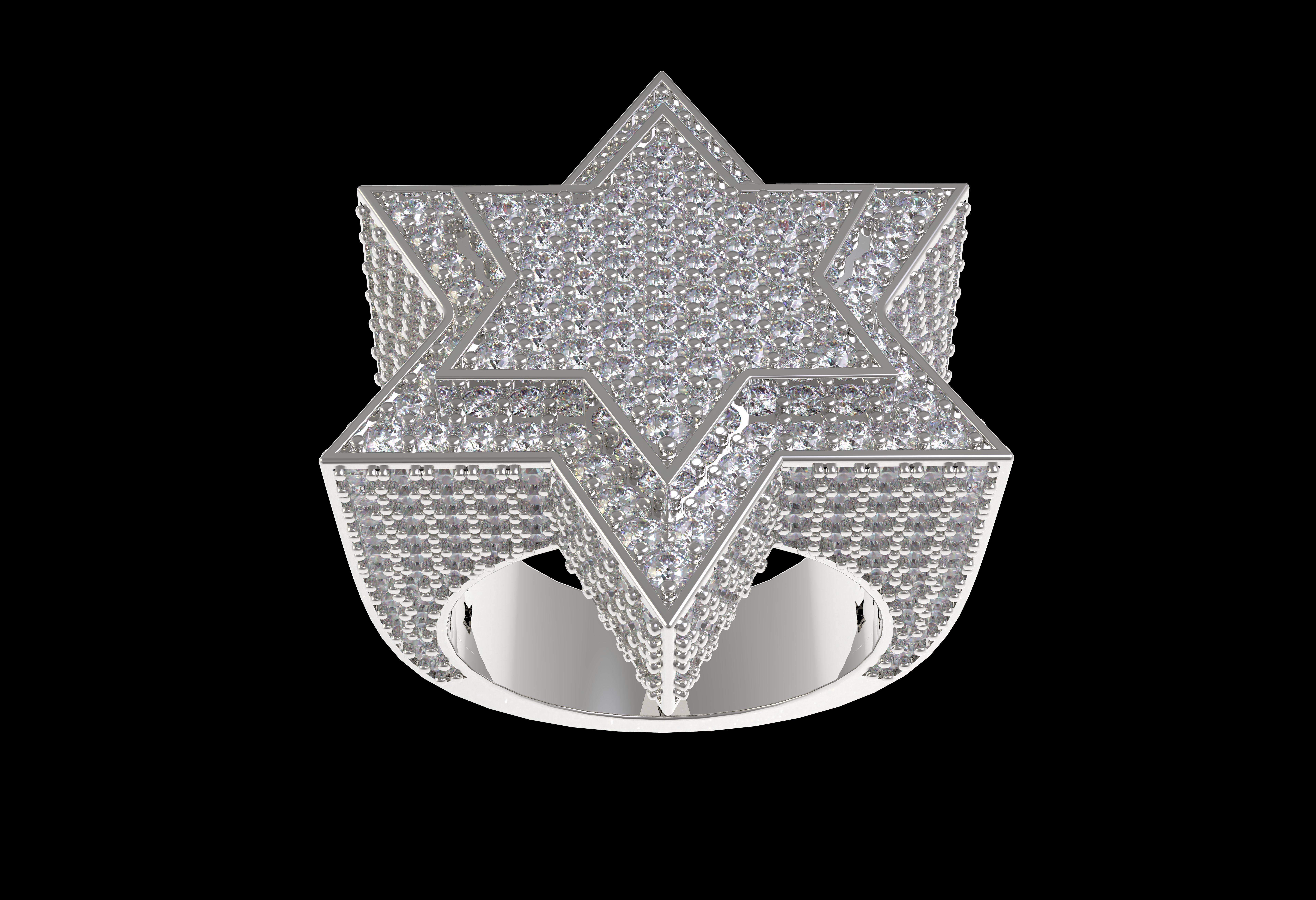 Star Diamond Ring 3D print model_27