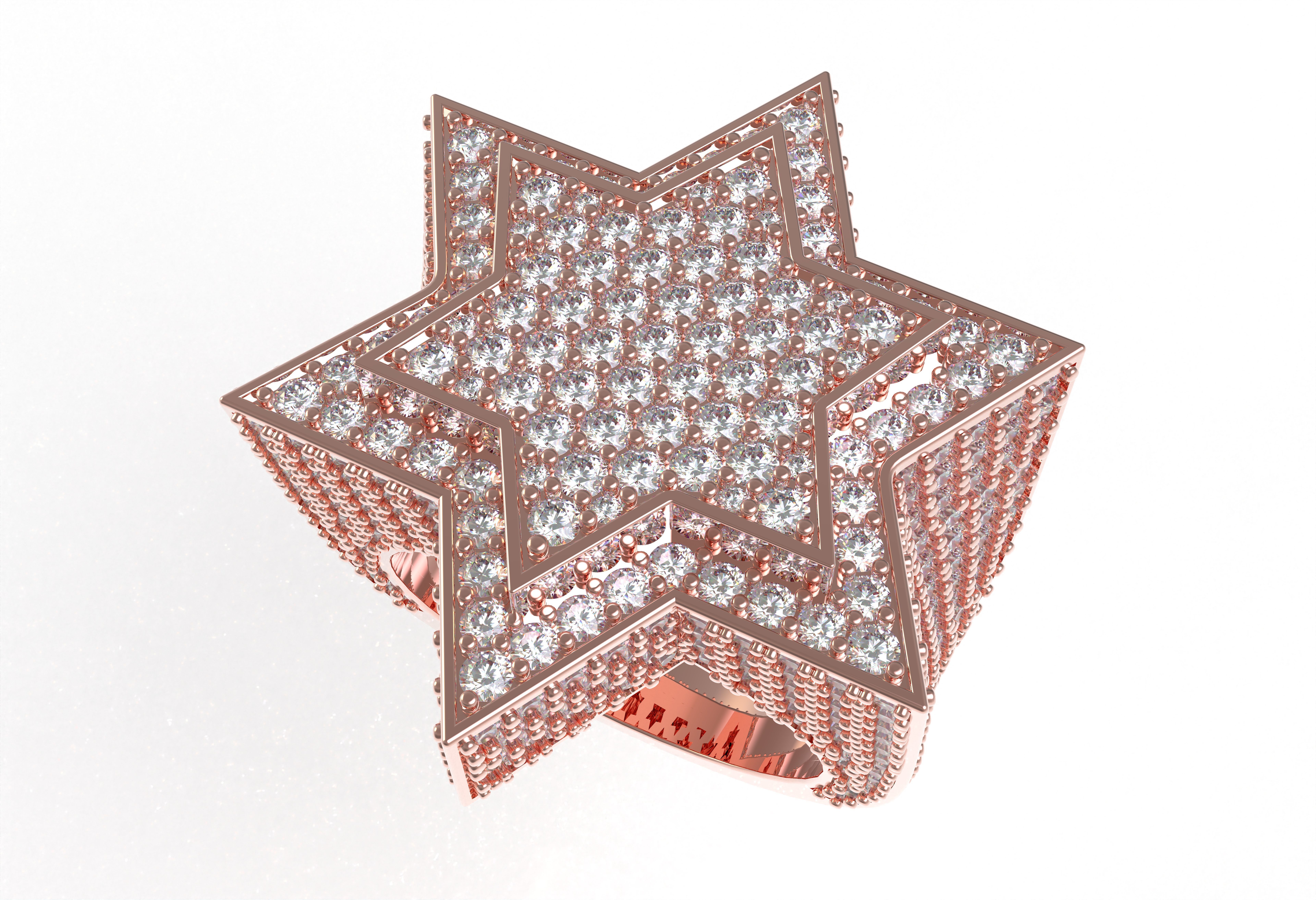 Star Diamond Ring 3D print model_18