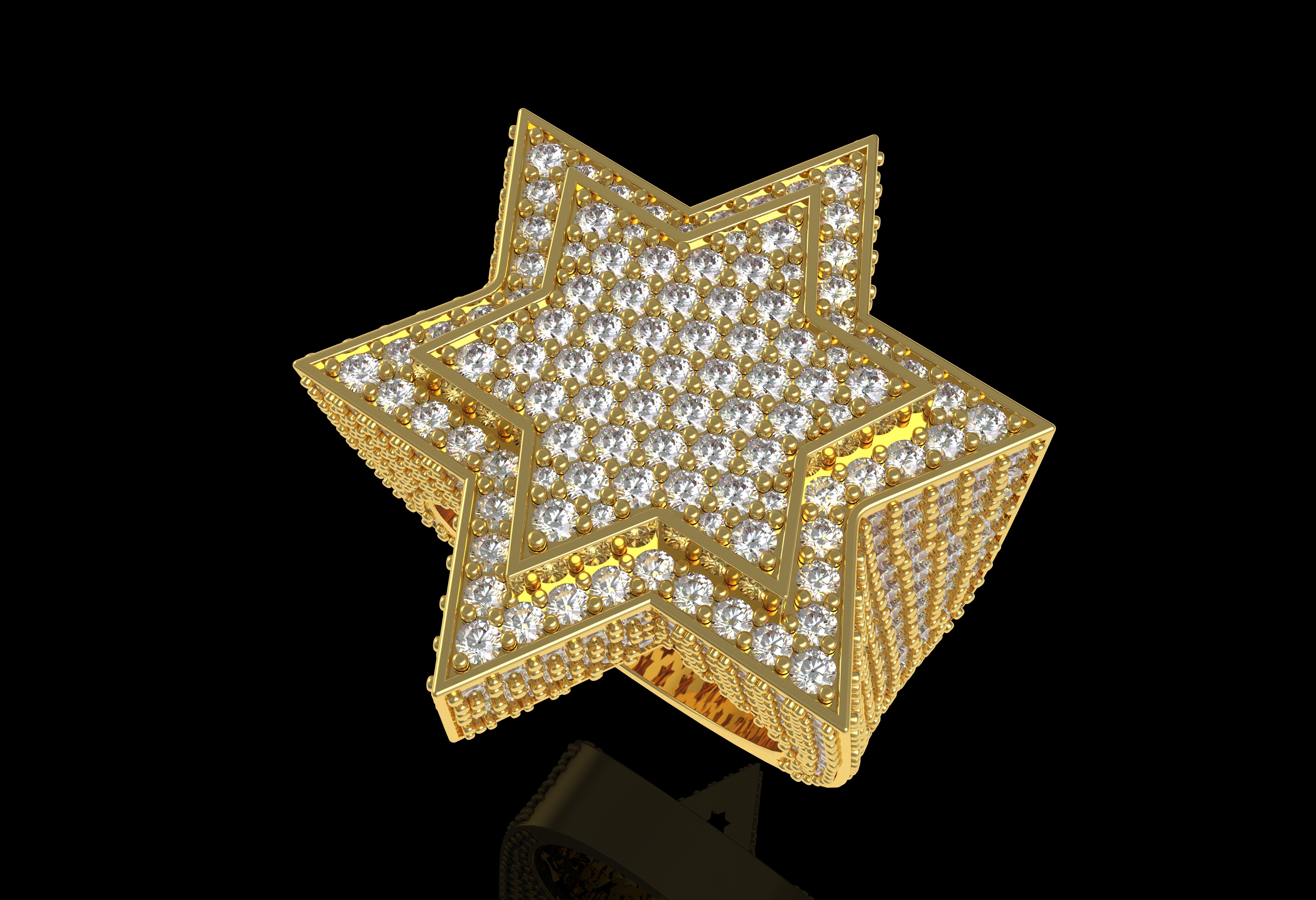 Star Diamond Ring 3D print model_1