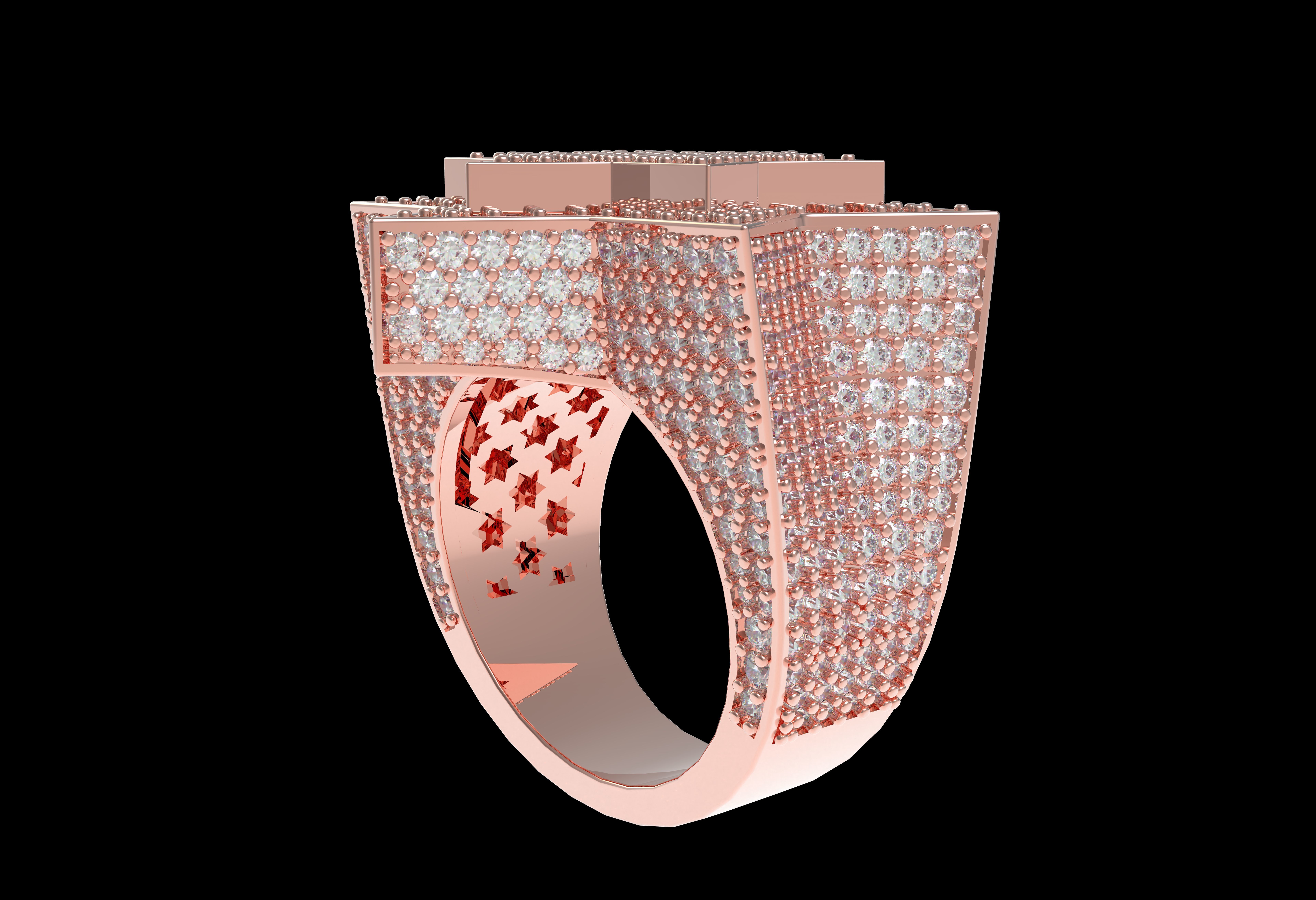 Star Diamond Ring 3D print model_25